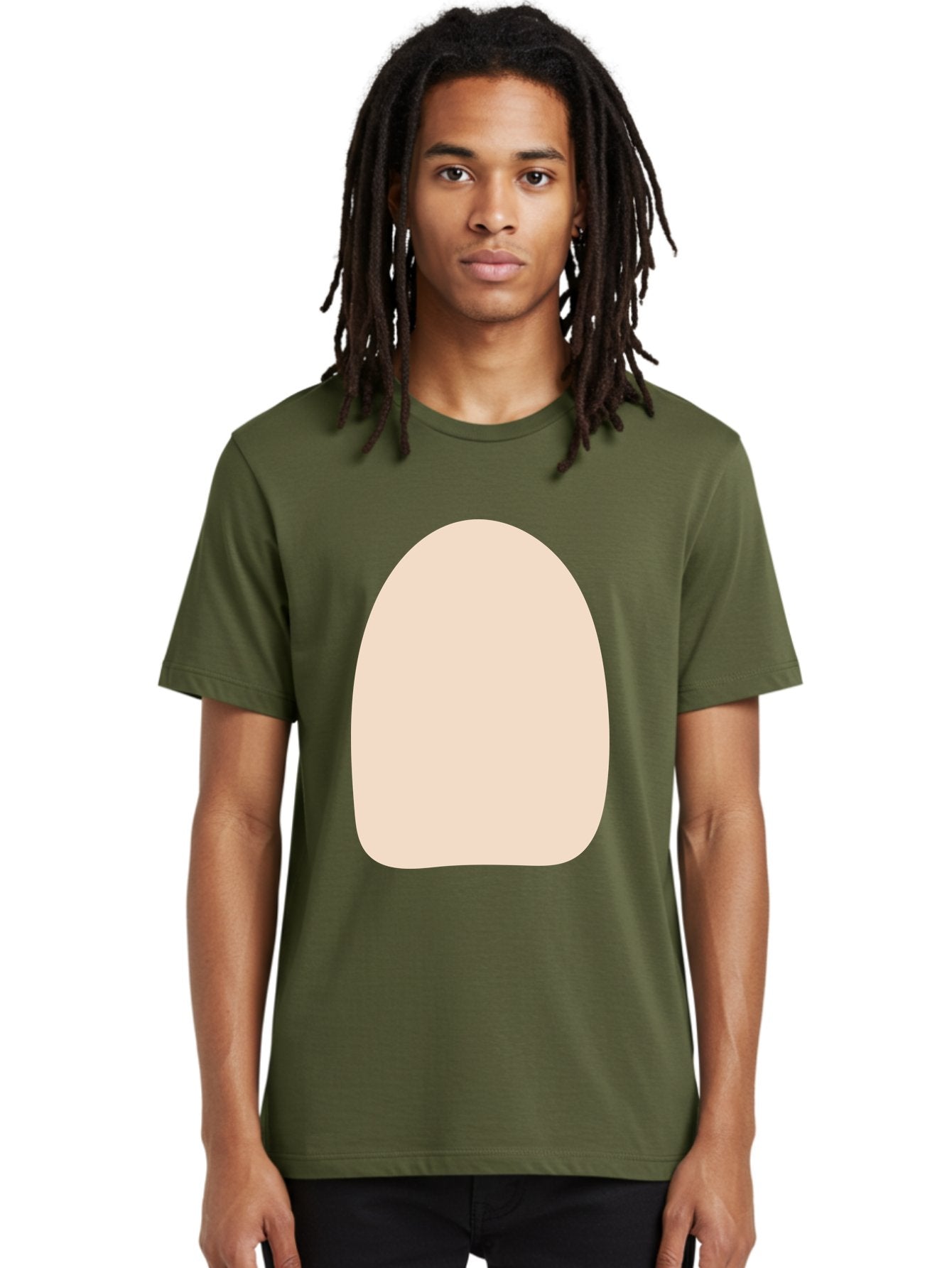 Oval-Shape Men'S Graphic Tee, 100% Cotton, Comfortable Casual Summer Wear, Machine Washable, Beige Shape, Rounded Edges, Minimalist Design, Simple Graphic, Abstract Shape, Soft Color, Clean Lines, Modern Aesthetic Aae039 26