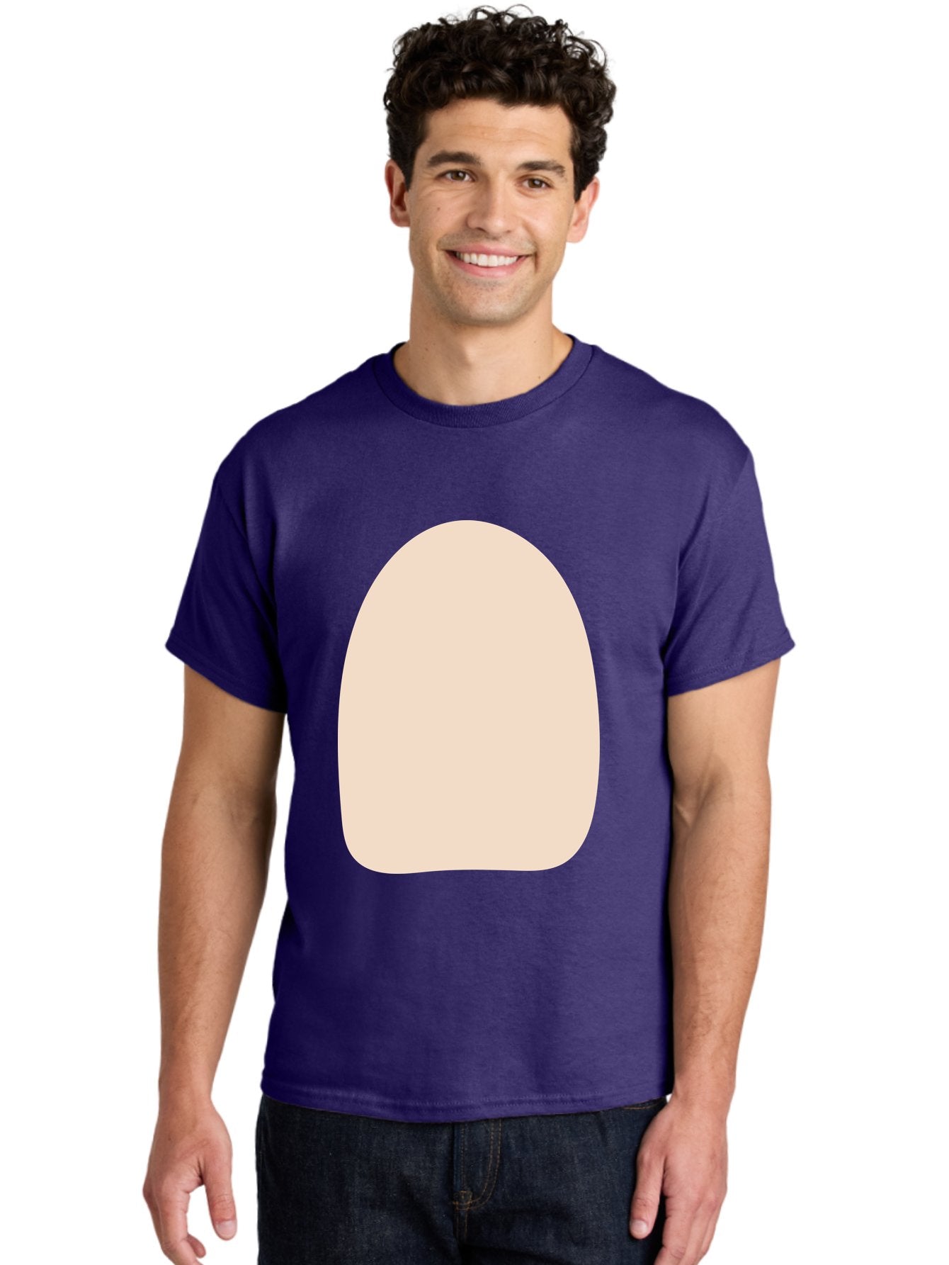 Oval-Shape Men'S Graphic Tee, 100% Cotton, Comfortable Casual Summer Wear, Machine Washable, Beige Shape, Rounded Edges, Minimalist Design, Simple Graphic, Abstract Shape, Soft Color, Clean Lines, Modern Aesthetic Aae039 20