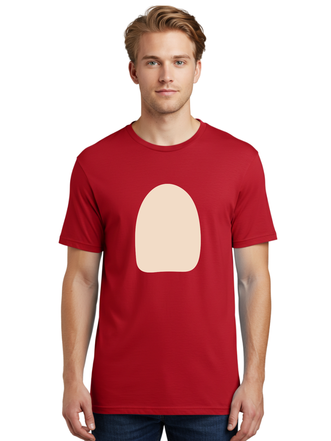 Oval-Shape Men'S Graphic Tee, 100% Cotton, Comfortable Casual Summer Wear, Machine Washable, Beige Shape, Rounded Edges, Minimalist Design, Simple Graphic, Abstract Shape, Soft Color, Clean Lines, Modern Aesthetic Aae039 6