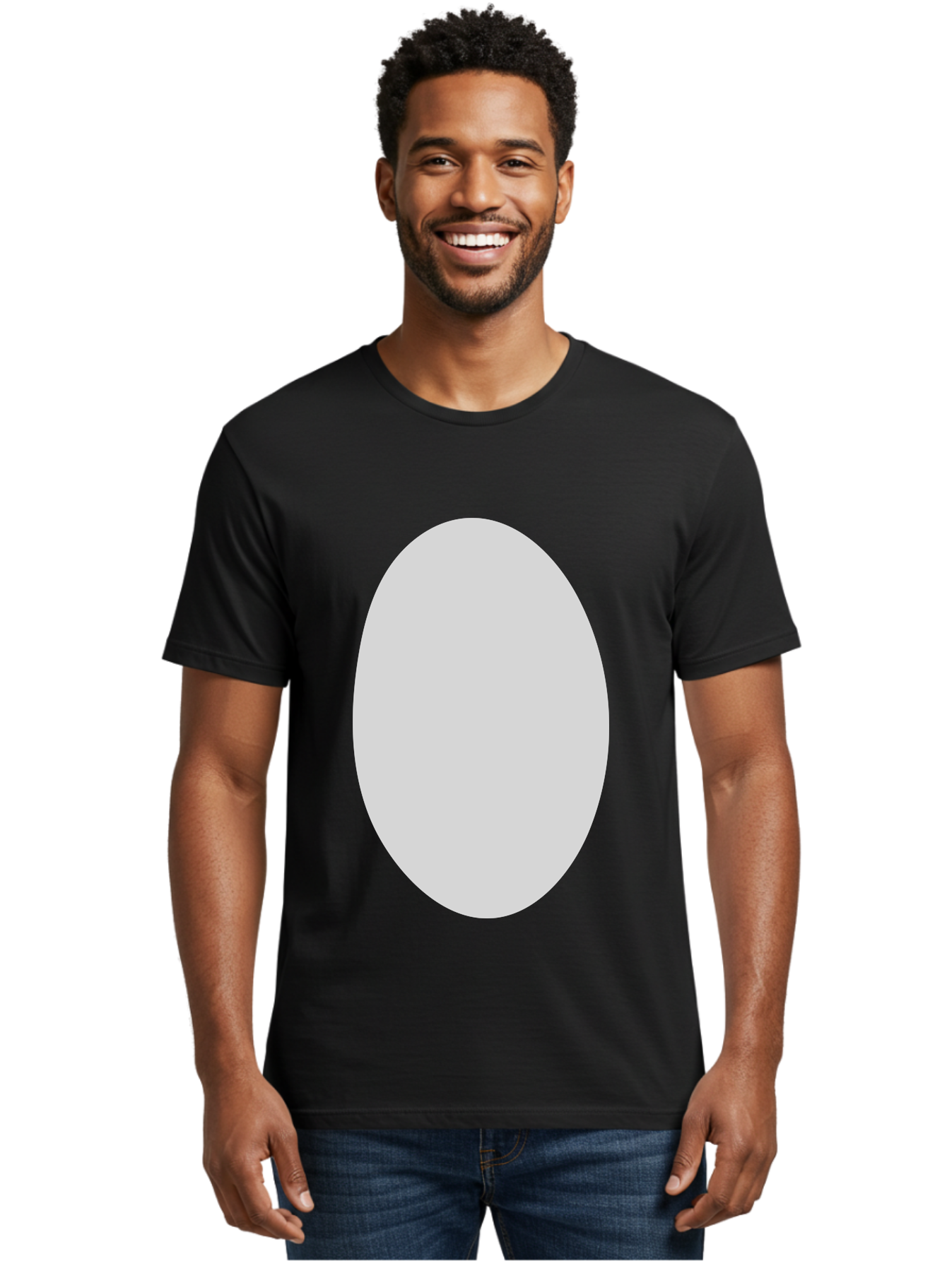 Oval Men'S Graphic Tee, 100% Cotton, Comfortable Casual Summer Wear, Machine Washable, White Oval Shape, Simple Design, Minimalist Art, Geometric Figure, Abstract Element, Clean Lines, Modern Aesthetic Aae040 8