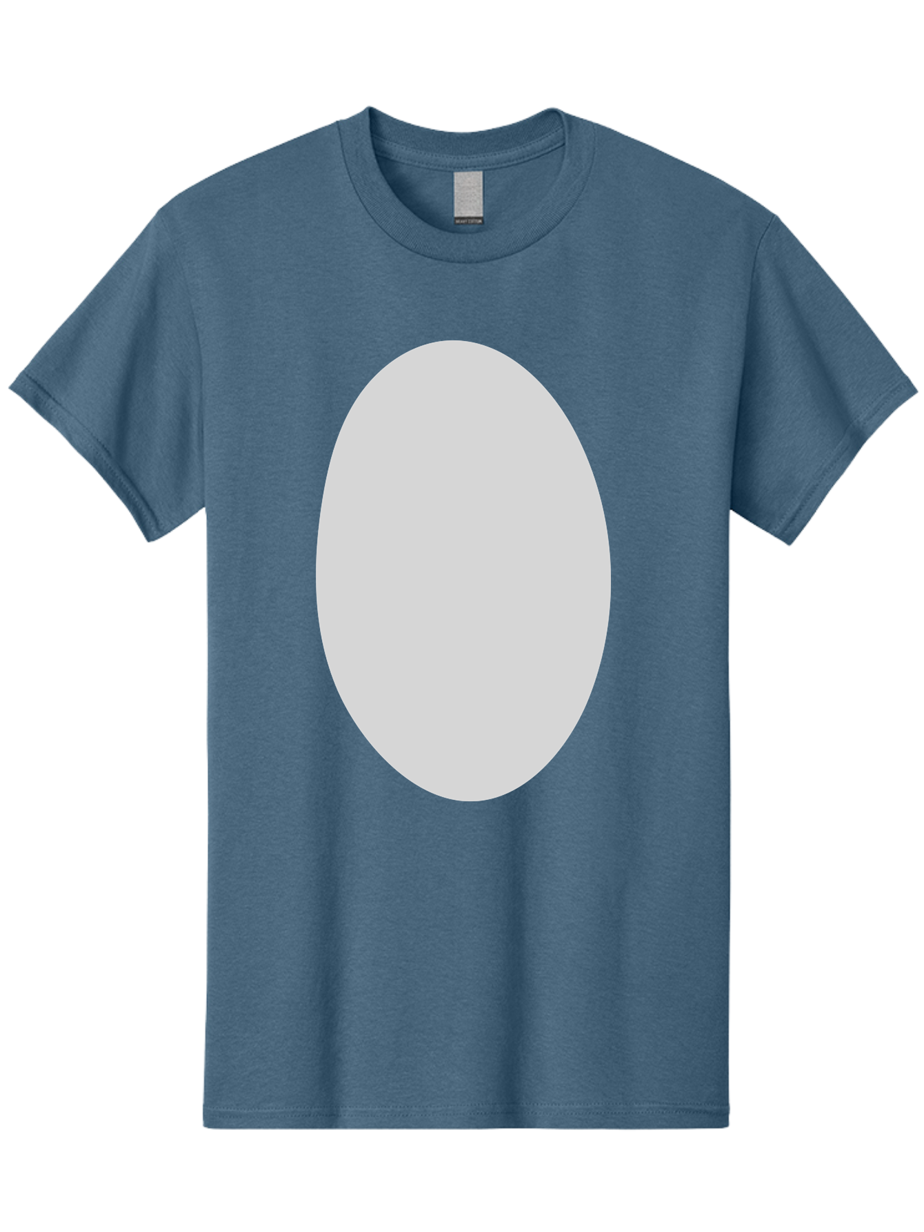 Oval Men'S Graphic Tee, 100% Cotton, Comfortable Casual Summer Wear, Machine Washable, White Oval Shape, Simple Design, Minimalist Art, Geometric Figure, Abstract Element, Clean Lines, Modern Aesthetic Aae040 19