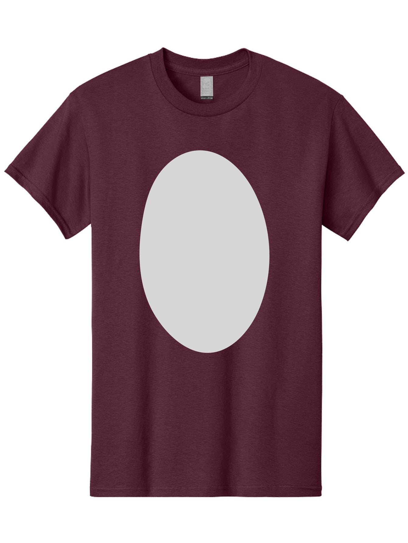 Oval Men'S Graphic Tee, 100% Cotton, Comfortable Casual Summer Wear, Machine Washable, White Oval Shape, Simple Design, Minimalist Art, Geometric Figure, Abstract Element, Clean Lines, Modern Aesthetic Aae040 3