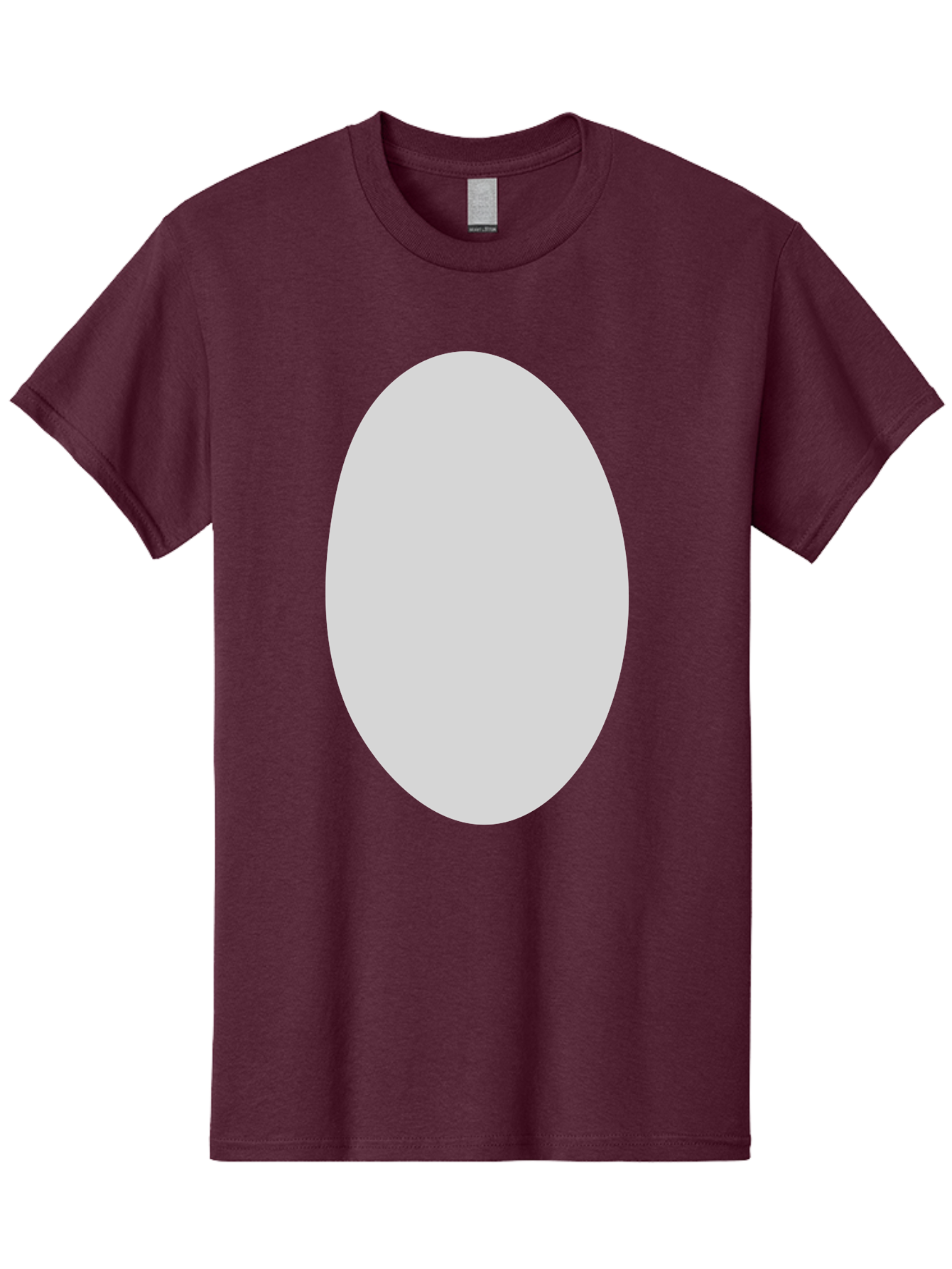Oval Men'S Graphic Tee, 100% Cotton, Comfortable Casual Summer Wear, Machine Washable, White Oval Shape, Simple Design, Minimalist Art, Geometric Figure, Abstract Element, Clean Lines, Modern Aesthetic Aae040 17