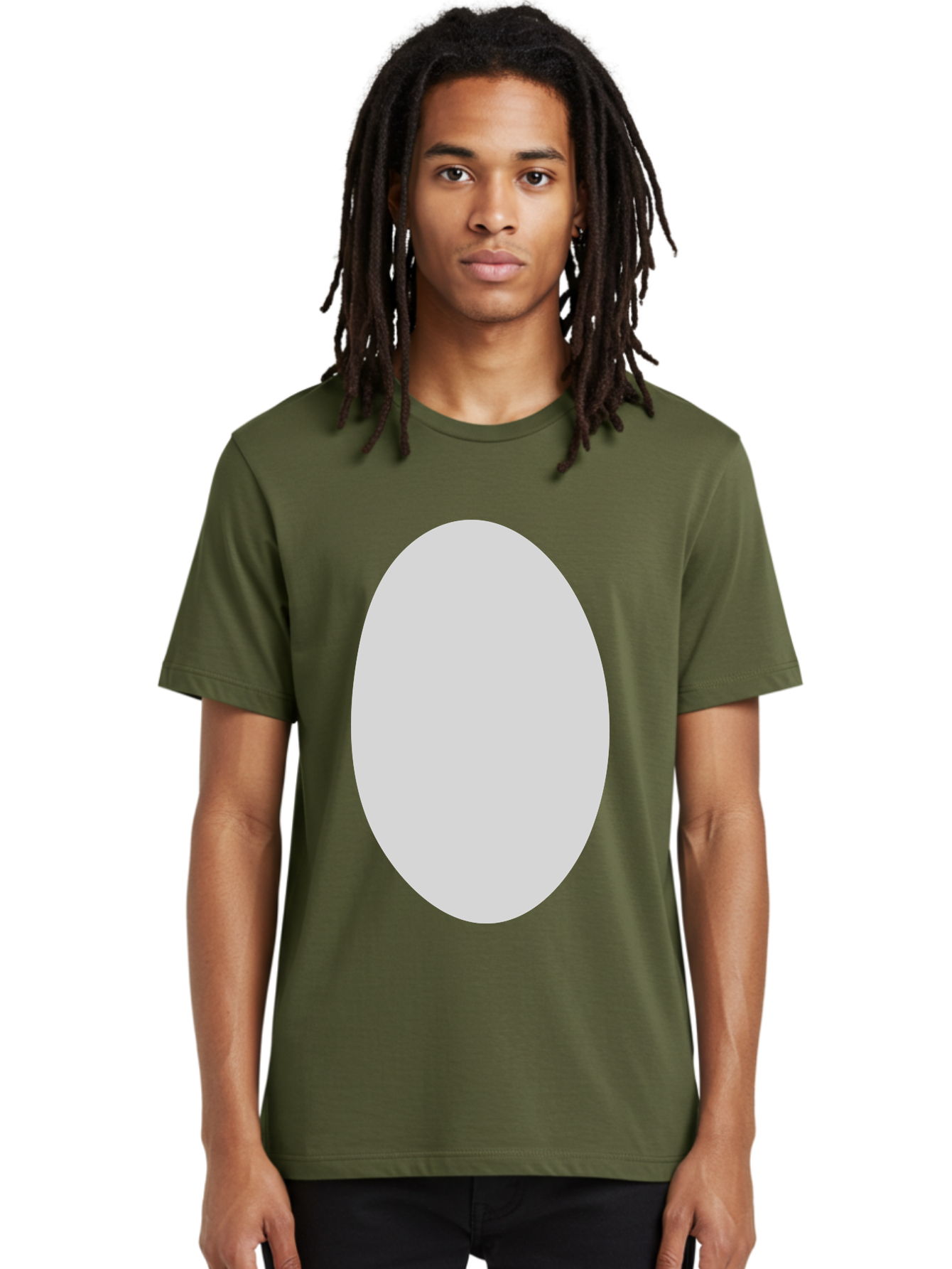 Oval Men'S Graphic Tee, 100% Cotton, Comfortable Casual Summer Wear, Machine Washable, White Oval Shape, Simple Design, Minimalist Art, Geometric Figure, Abstract Element, Clean Lines, Modern Aesthetic Aae040 10