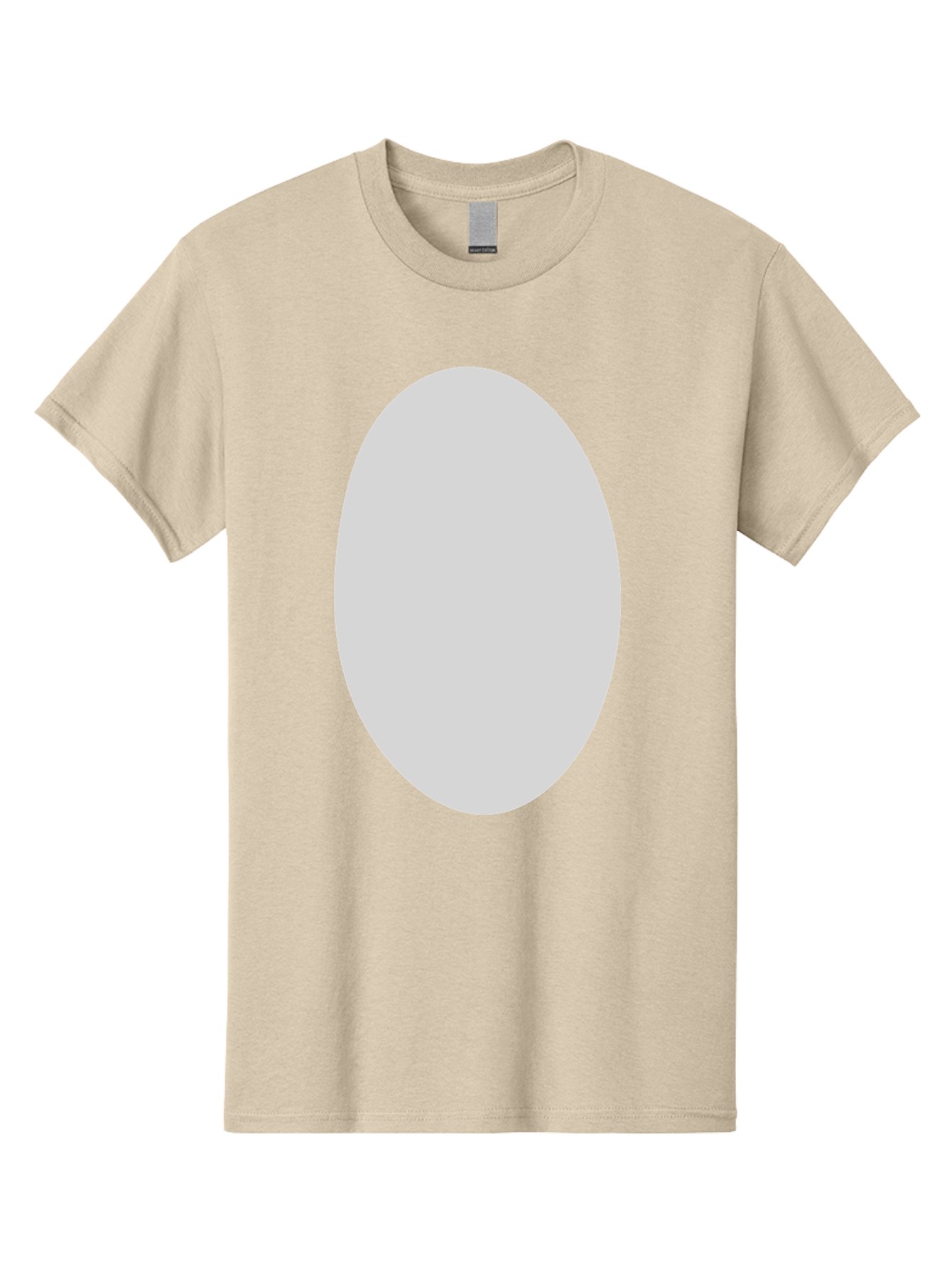 Oval Men'S Graphic Tee, 100% Cotton, Comfortable Casual Summer Wear, Machine Washable, White Oval Shape, Simple Design, Minimalist Art, Geometric Figure, Abstract Element, Clean Lines, Modern Aesthetic Aae040 23