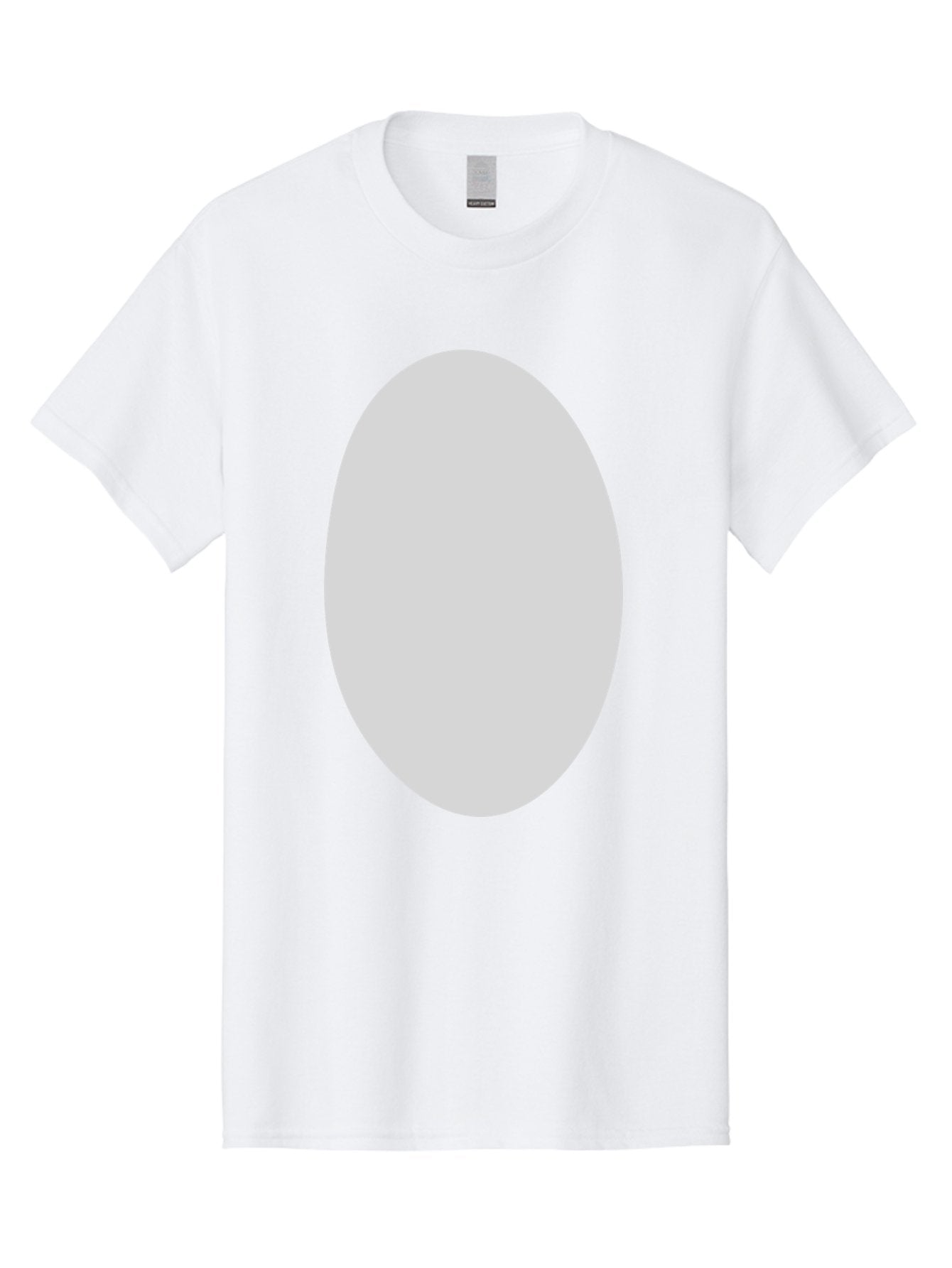 Oval Men'S Graphic Tee, 100% Cotton, Comfortable Casual Summer Wear, Machine Washable, White Oval Shape, Simple Design, Minimalist Art, Geometric Figure, Abstract Element, Clean Lines, Modern Aesthetic Aae040