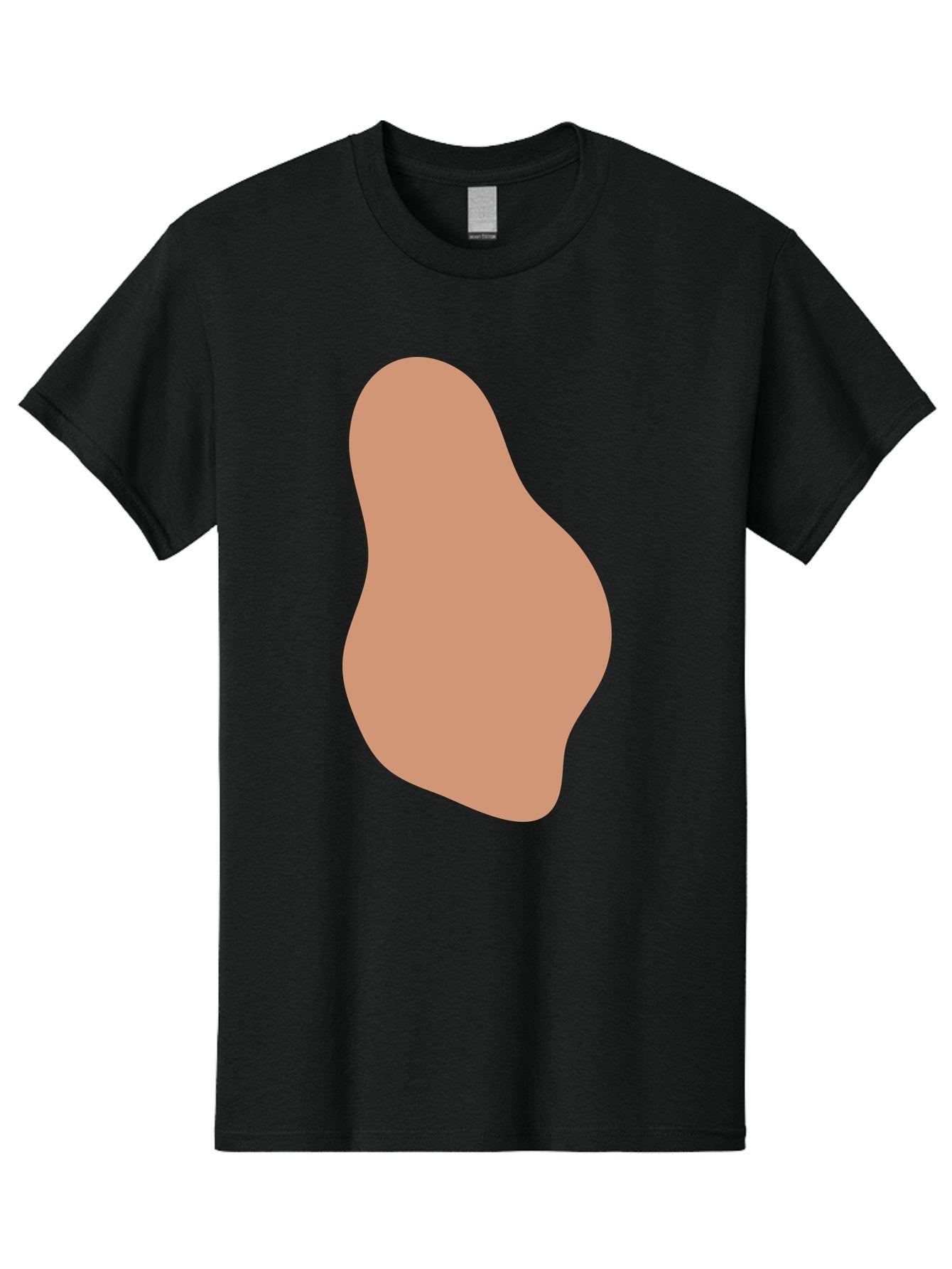 Peanut Men'S Graphic Tee, 100% Cotton, Comfortable Casual Summer Wear, Machine Washable, Peanut Shaped Object, Light Brown Color, Irregular Shape, Abstract Design, Simple Graphic, Minimalist Art Aae041 4