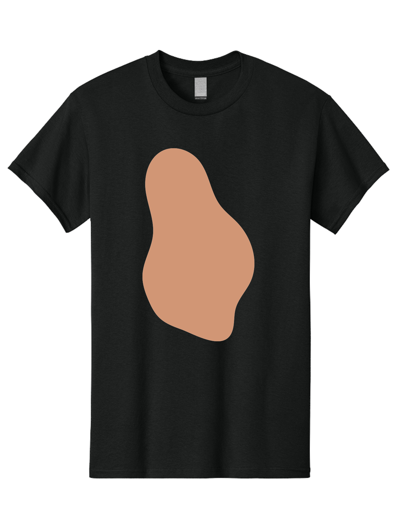 Peanut Men'S Graphic Tee, 100% Cotton, Comfortable Casual Summer Wear, Machine Washable, Peanut Shaped Object, Light Brown Color, Irregular Shape, Abstract Design, Simple Graphic, Minimalist Art Aae041 23