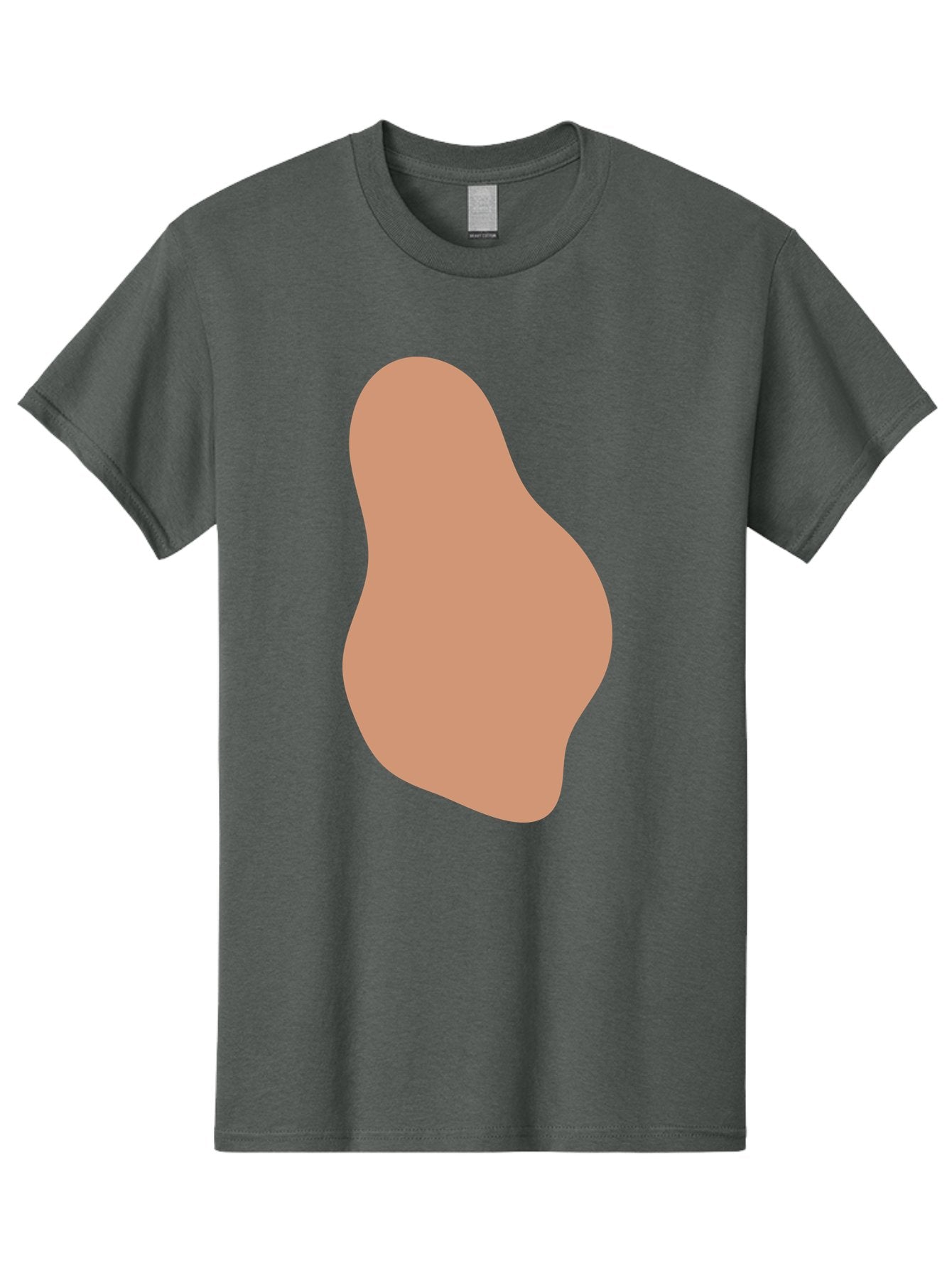 Peanut Men'S Graphic Tee, 100% Cotton, Comfortable Casual Summer Wear, Machine Washable, Peanut Shaped Object, Light Brown Color, Irregular Shape, Abstract Design, Simple Graphic, Minimalist Art Aae041 11