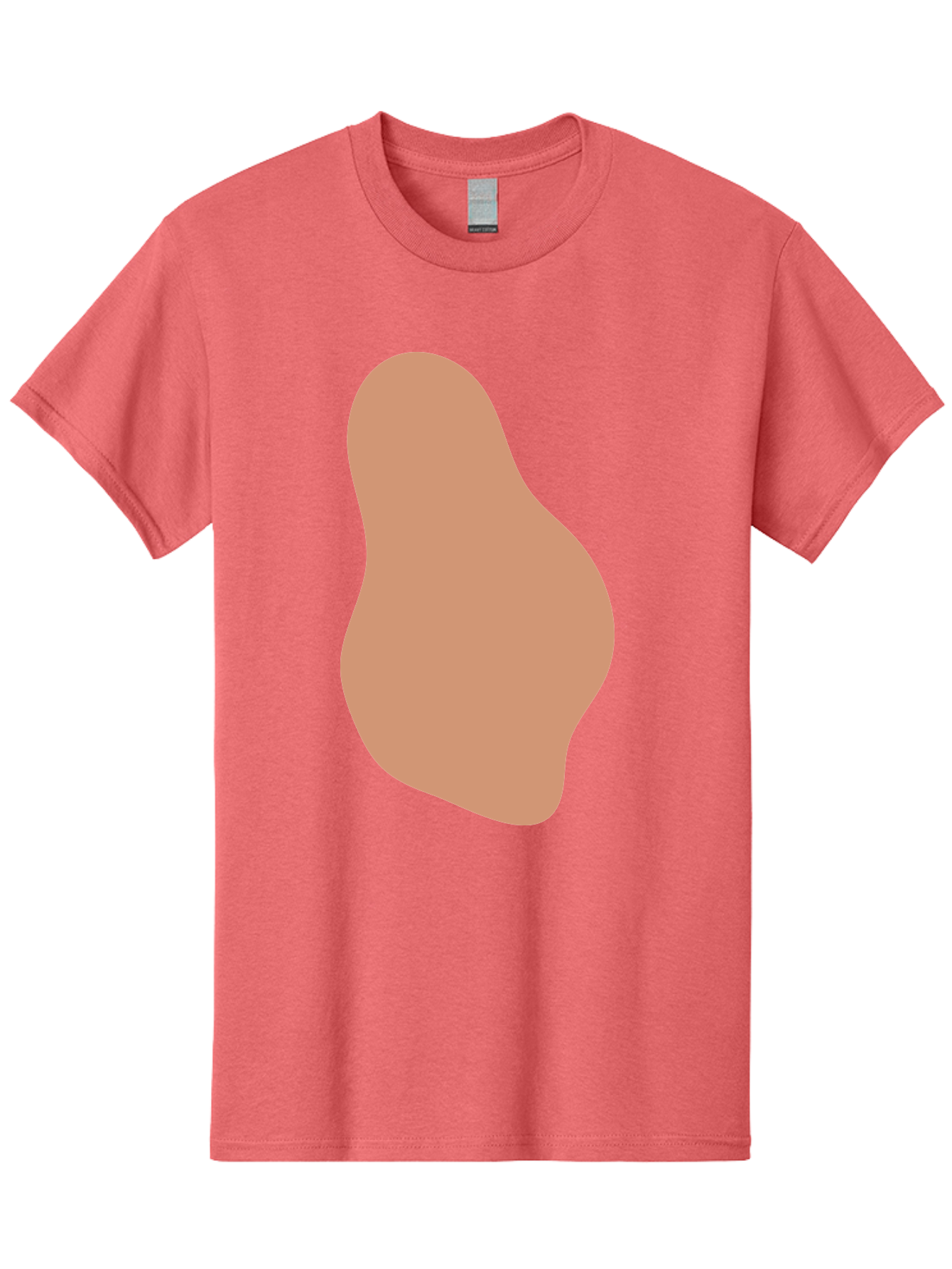Peanut Men'S Graphic Tee, 100% Cotton, Comfortable Casual Summer Wear, Machine Washable, Peanut Shaped Object, Light Brown Color, Irregular Shape, Abstract Design, Simple Graphic, Minimalist Art Aae041 19