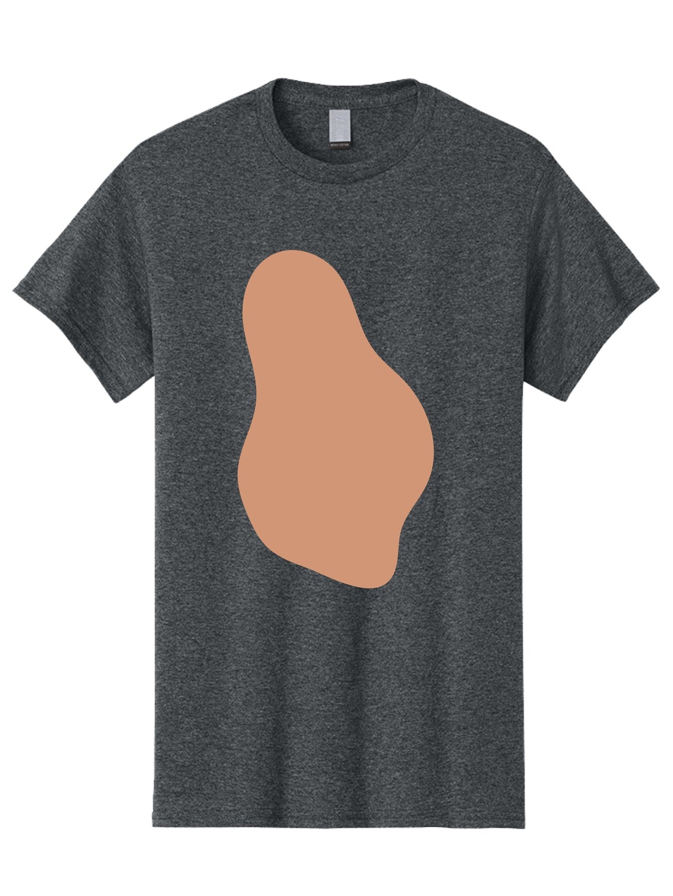 Peanut Men'S Graphic Tee, 100% Cotton, Comfortable Casual Summer Wear, Machine Washable, Peanut Shaped Object, Light Brown Color, Irregular Shape, Abstract Design, Simple Graphic, Minimalist Art Aae041 5