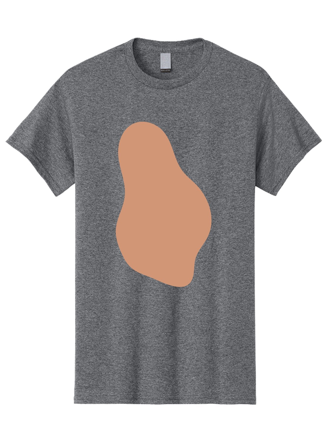 Peanut Men'S Graphic Tee, 100% Cotton, Comfortable Casual Summer Wear, Machine Washable, Peanut Shaped Object, Light Brown Color, Irregular Shape, Abstract Design, Simple Graphic, Minimalist Art Aae041 3