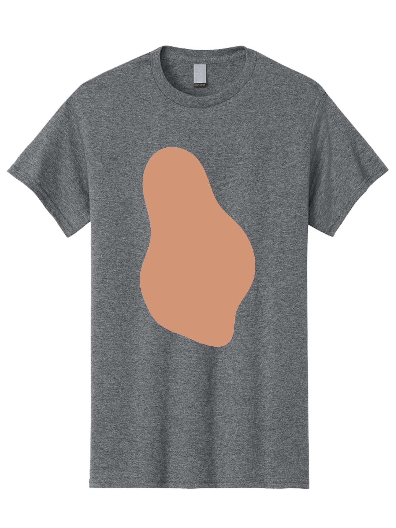 Peanut Men'S Graphic Tee, 100% Cotton, Comfortable Casual Summer Wear, Machine Washable, Peanut Shaped Object, Light Brown Color, Irregular Shape, Abstract Design, Simple Graphic, Minimalist Art Aae041 17