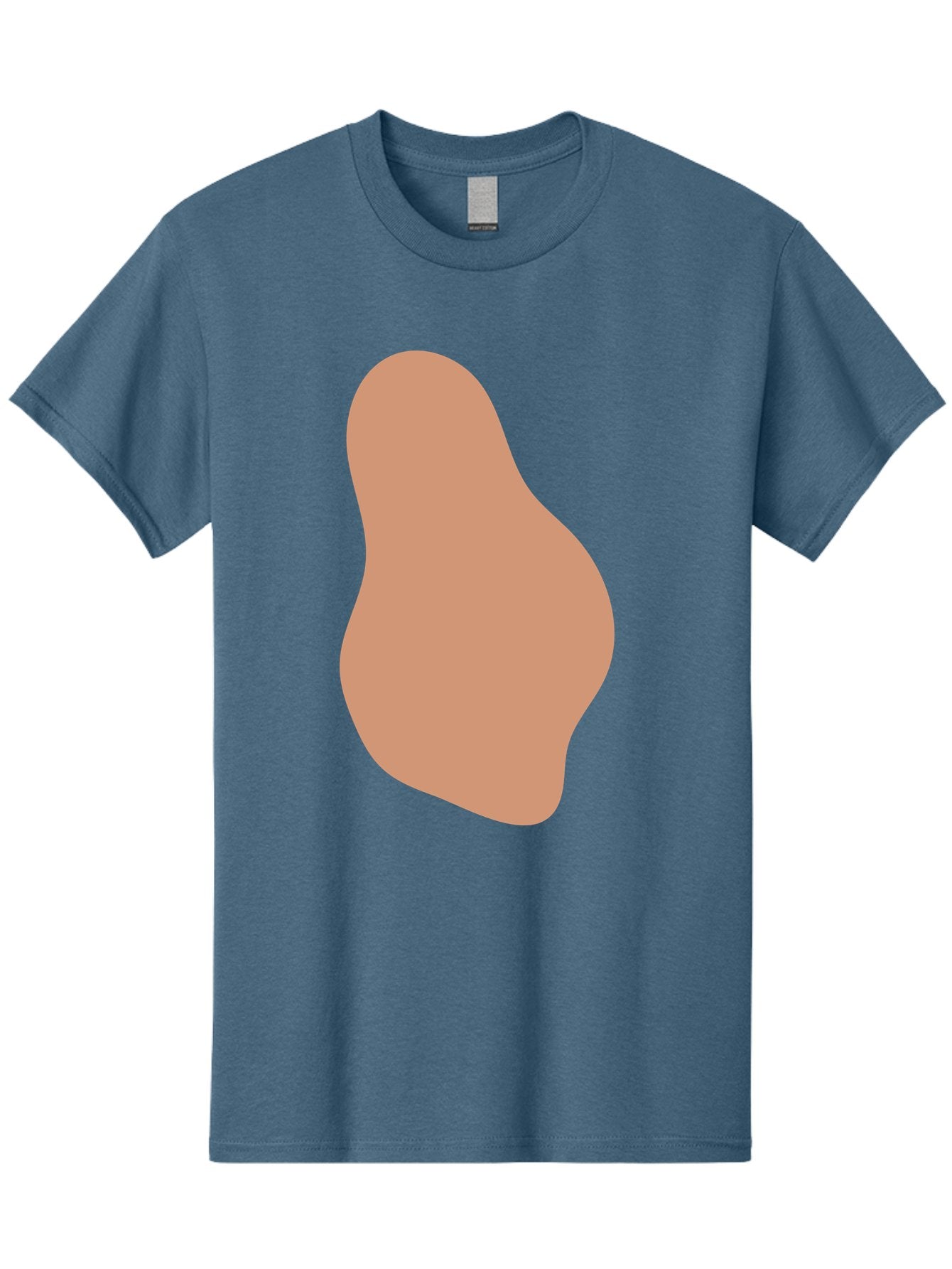 Peanut Men'S Graphic Tee, 100% Cotton, Comfortable Casual Summer Wear, Machine Washable, Peanut Shaped Object, Light Brown Color, Irregular Shape, Abstract Design, Simple Graphic, Minimalist Art Aae041