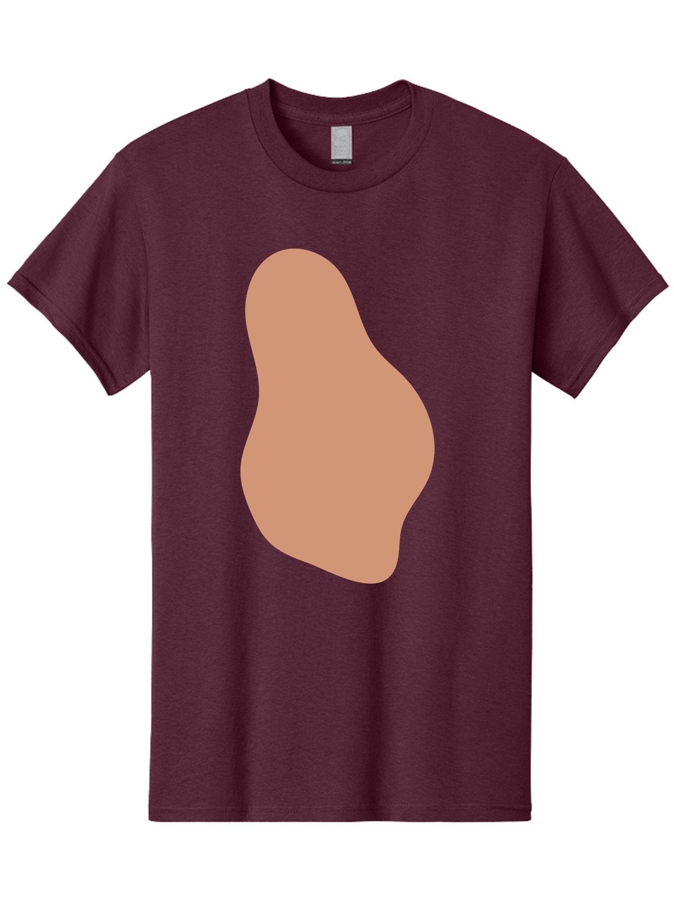 Peanut Men'S Graphic Tee, 100% Cotton, Comfortable Casual Summer Wear, Machine Washable, Peanut Shaped Object, Light Brown Color, Irregular Shape, Abstract Design, Simple Graphic, Minimalist Art Aae041 7