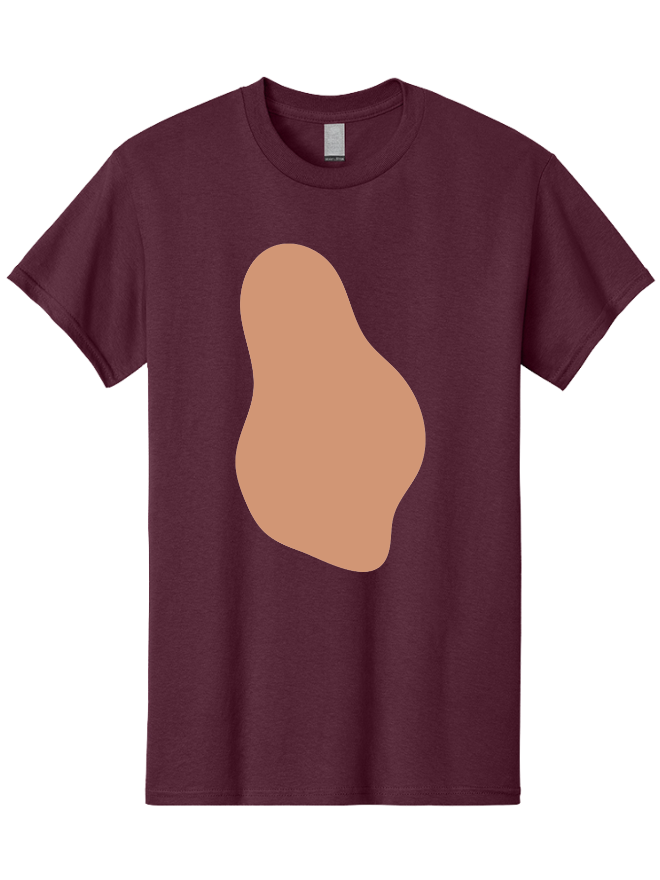 Peanut Men'S Graphic Tee, 100% Cotton, Comfortable Casual Summer Wear, Machine Washable, Peanut Shaped Object, Light Brown Color, Irregular Shape, Abstract Design, Simple Graphic, Minimalist Art Aae041 25