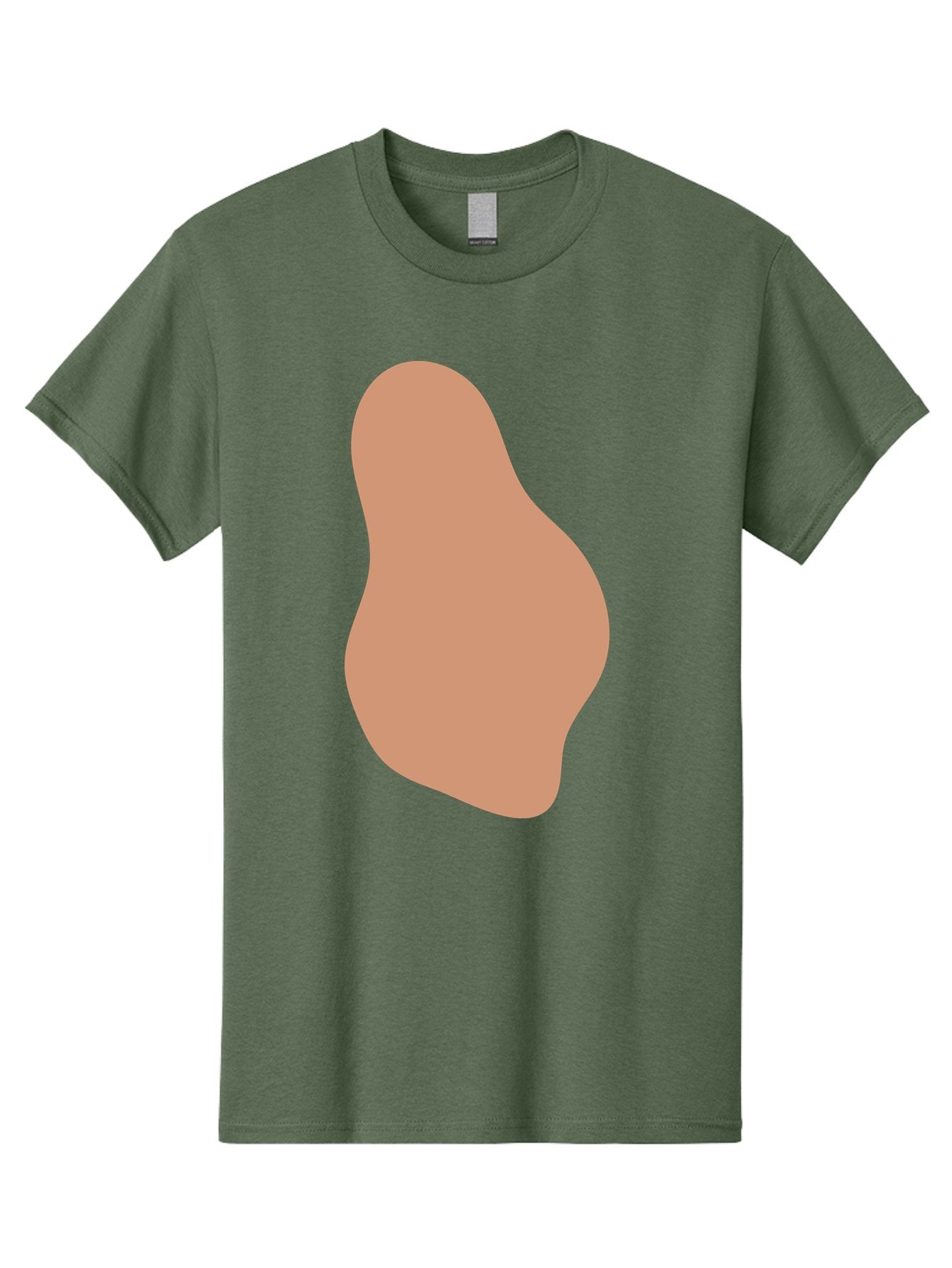 Peanut Men'S Graphic Tee, 100% Cotton, Comfortable Casual Summer Wear, Machine Washable, Peanut Shaped Object, Light Brown Color, Irregular Shape, Abstract Design, Simple Graphic, Minimalist Art Aae041 13