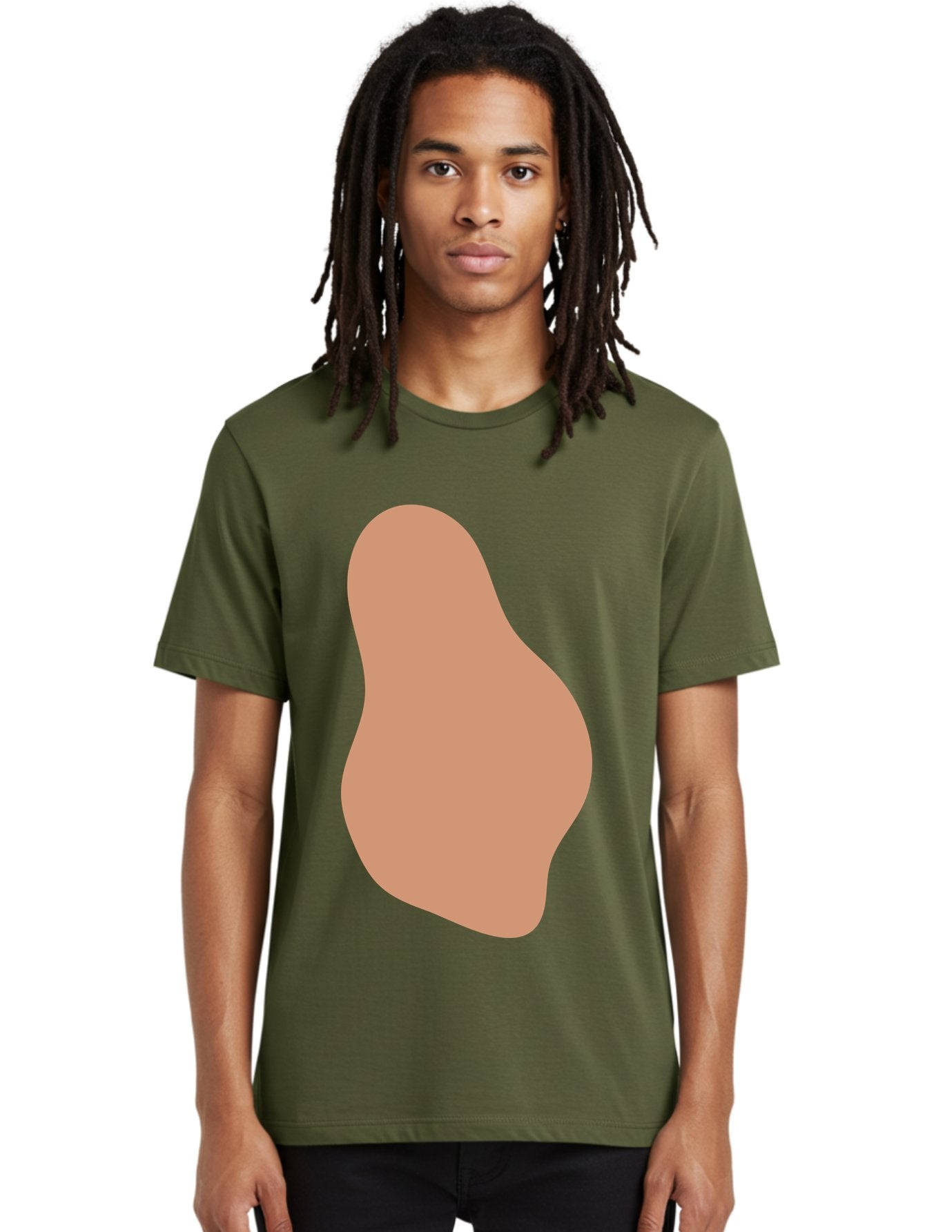 Peanut Men'S Graphic Tee, 100% Cotton, Comfortable Casual Summer Wear, Machine Washable, Peanut Shaped Object, Light Brown Color, Irregular Shape, Abstract Design, Simple Graphic, Minimalist Art Aae041 20