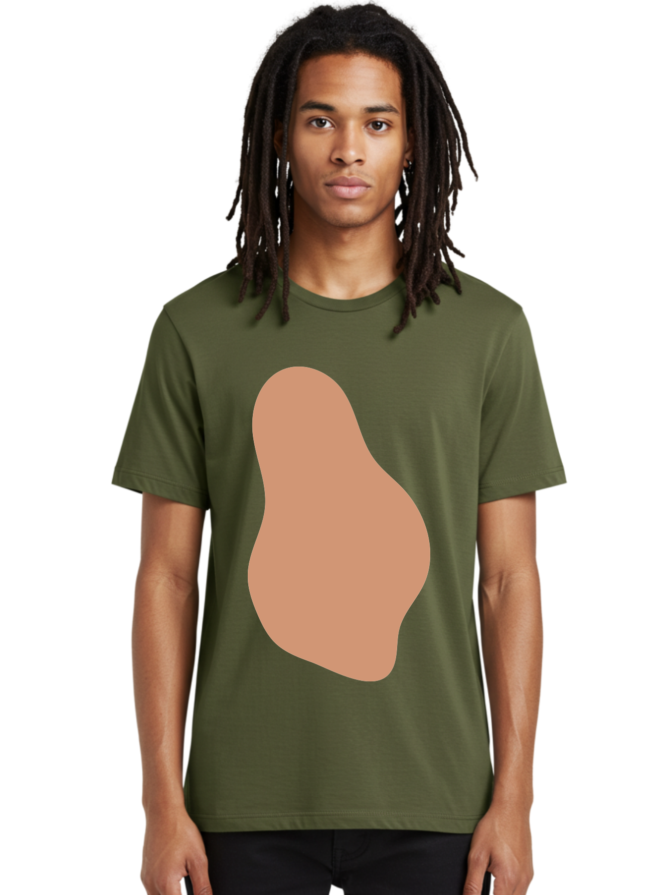 Peanut Men'S Graphic Tee, 100% Cotton, Comfortable Casual Summer Wear, Machine Washable, Peanut Shaped Object, Light Brown Color, Irregular Shape, Abstract Design, Simple Graphic, Minimalist Art Aae041 30
