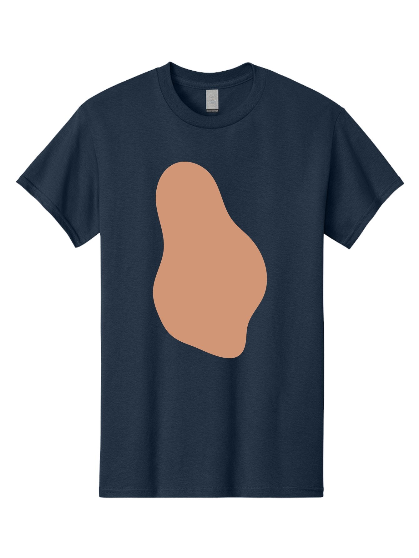 Peanut Men'S Graphic Tee, 100% Cotton, Comfortable Casual Summer Wear, Machine Washable, Peanut Shaped Object, Light Brown Color, Irregular Shape, Abstract Design, Simple Graphic, Minimalist Art Aae041 6
