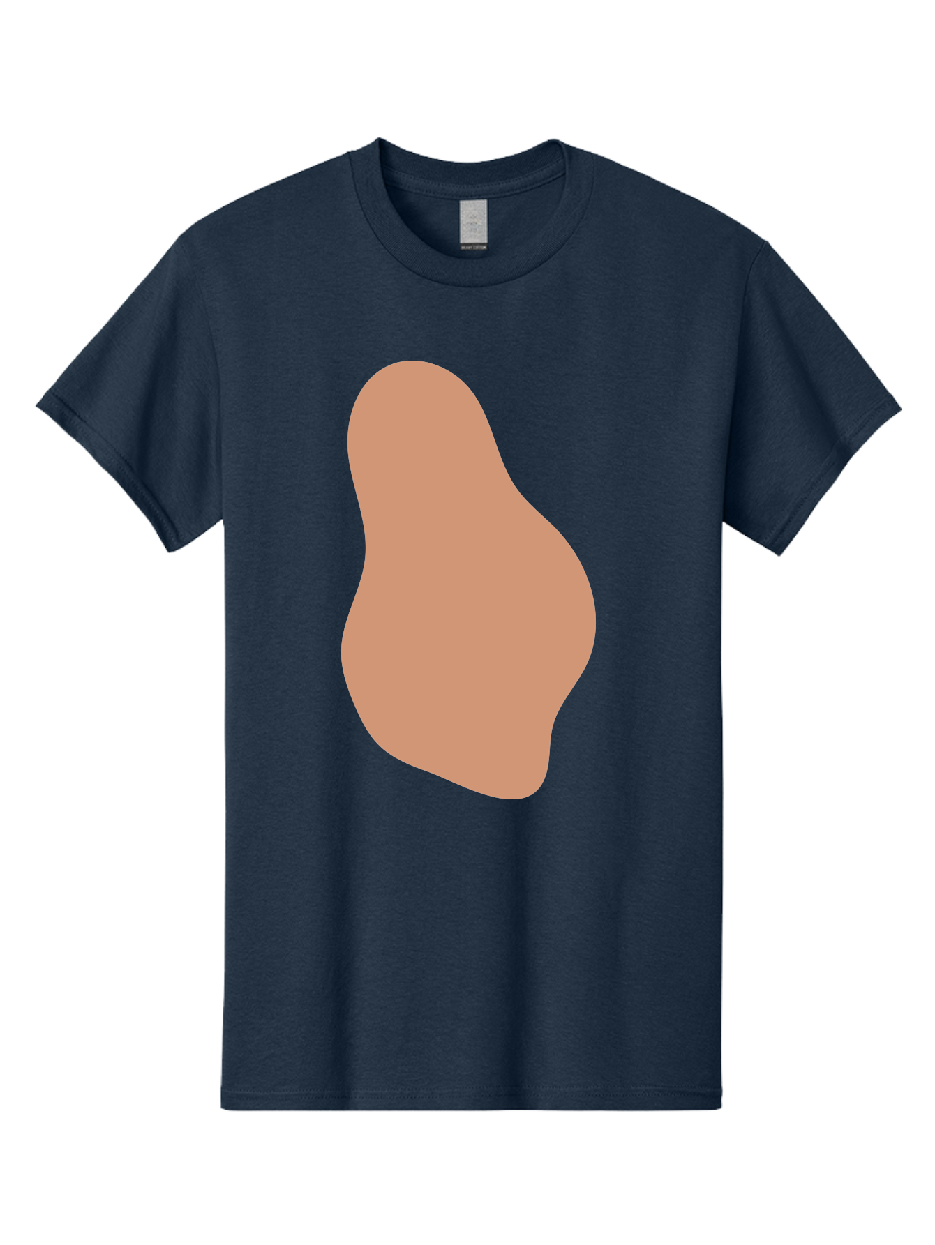 Peanut Men'S Graphic Tee, 100% Cotton, Comfortable Casual Summer Wear, Machine Washable, Peanut Shaped Object, Light Brown Color, Irregular Shape, Abstract Design, Simple Graphic, Minimalist Art Aae041 13