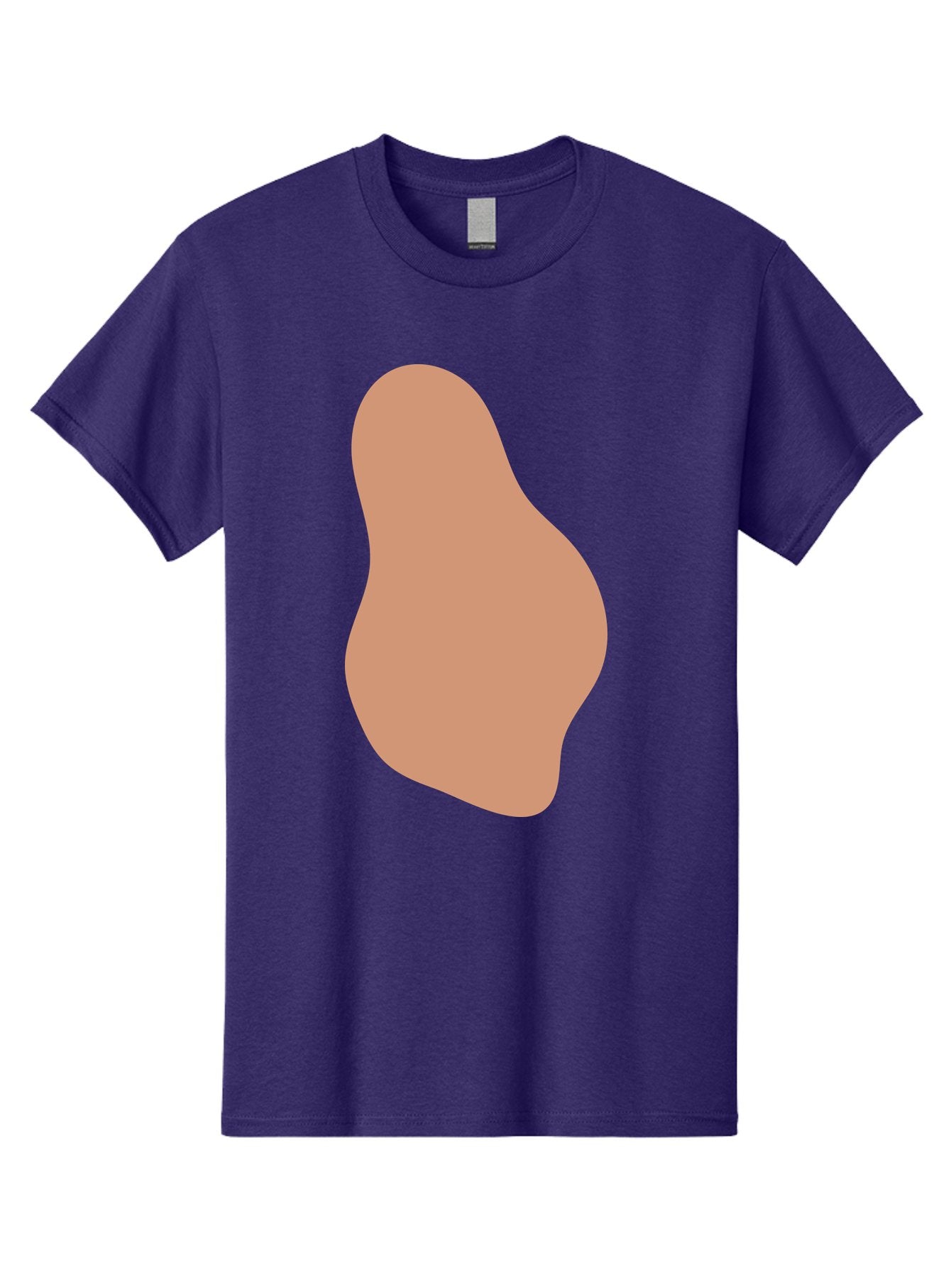 Peanut Men'S Graphic Tee, 100% Cotton, Comfortable Casual Summer Wear, Machine Washable, Peanut Shaped Object, Light Brown Color, Irregular Shape, Abstract Design, Simple Graphic, Minimalist Art Aae041 14