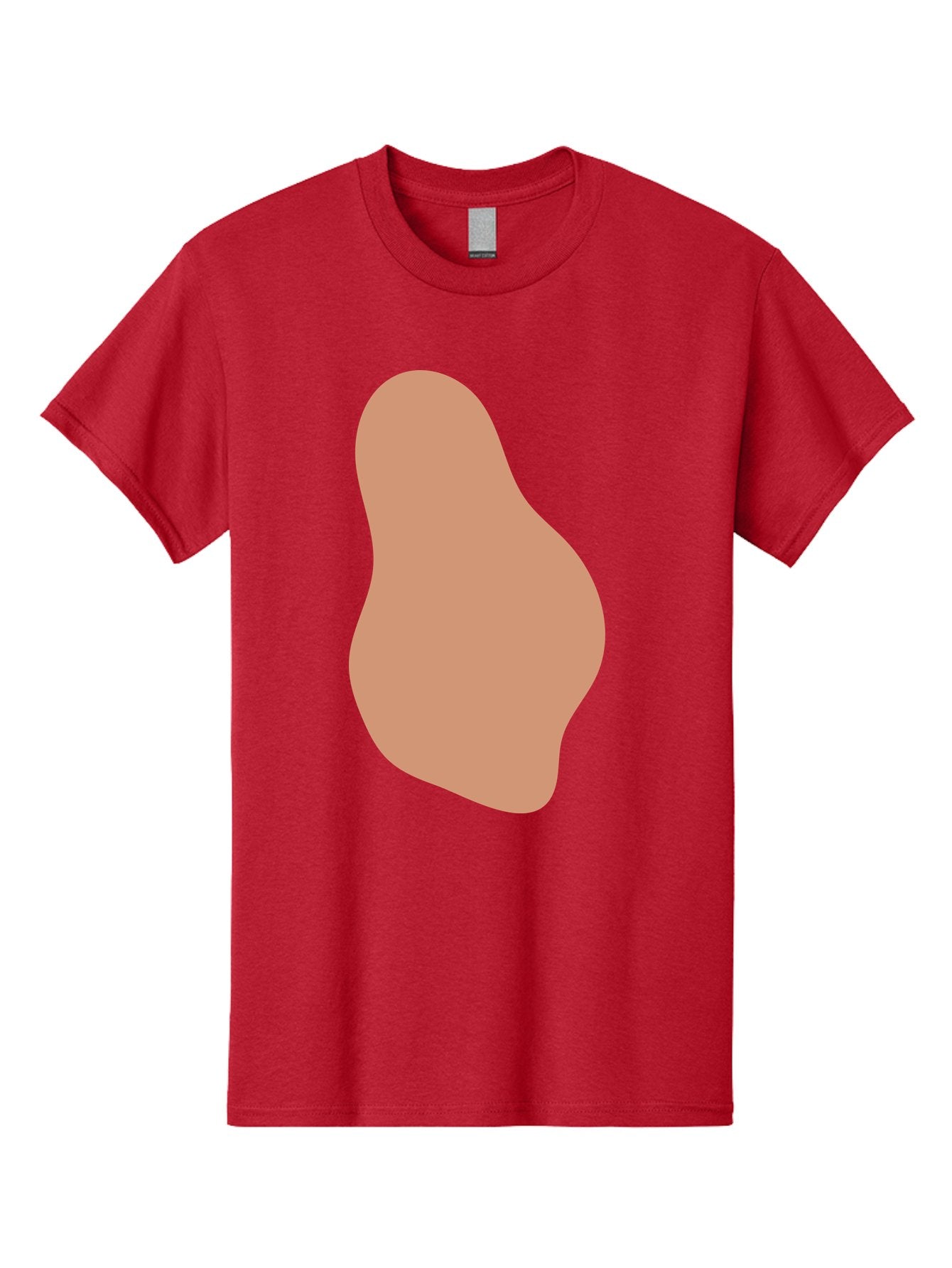 Peanut Men'S Graphic Tee, 100% Cotton, Comfortable Casual Summer Wear, Machine Washable, Peanut Shaped Object, Light Brown Color, Irregular Shape, Abstract Design, Simple Graphic, Minimalist Art Aae041 10