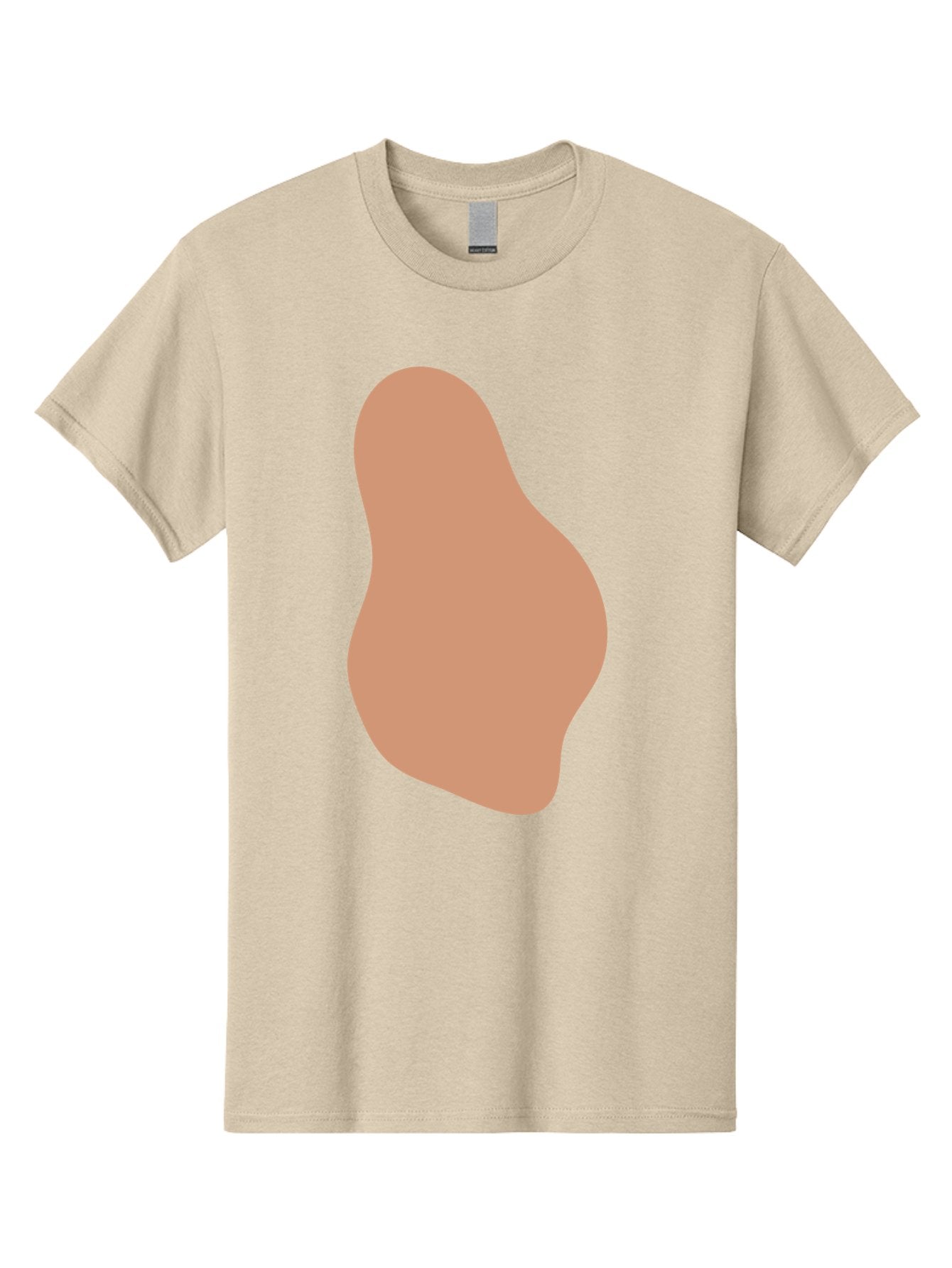 Peanut Men'S Graphic Tee, 100% Cotton, Comfortable Casual Summer Wear, Machine Washable, Peanut Shaped Object, Light Brown Color, Irregular Shape, Abstract Design, Simple Graphic, Minimalist Art Aae041 15