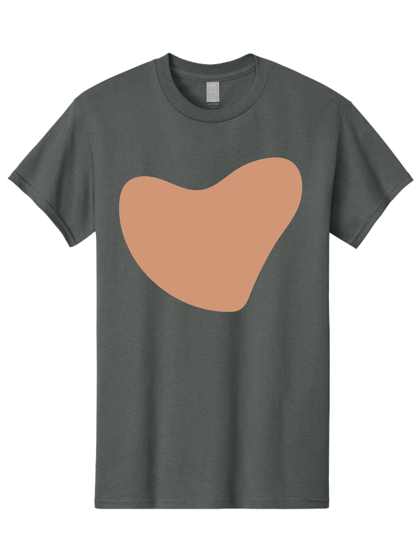 Pink-Shape Men'S Graphic Tee, 100% Cotton, Comfortable Casual Summer Wear, Machine Washable, Peach-Colored Shape, Smooth Texture, Abstract Design, Minimalist Art, Modern Graphic, Simple Form Aae042 3