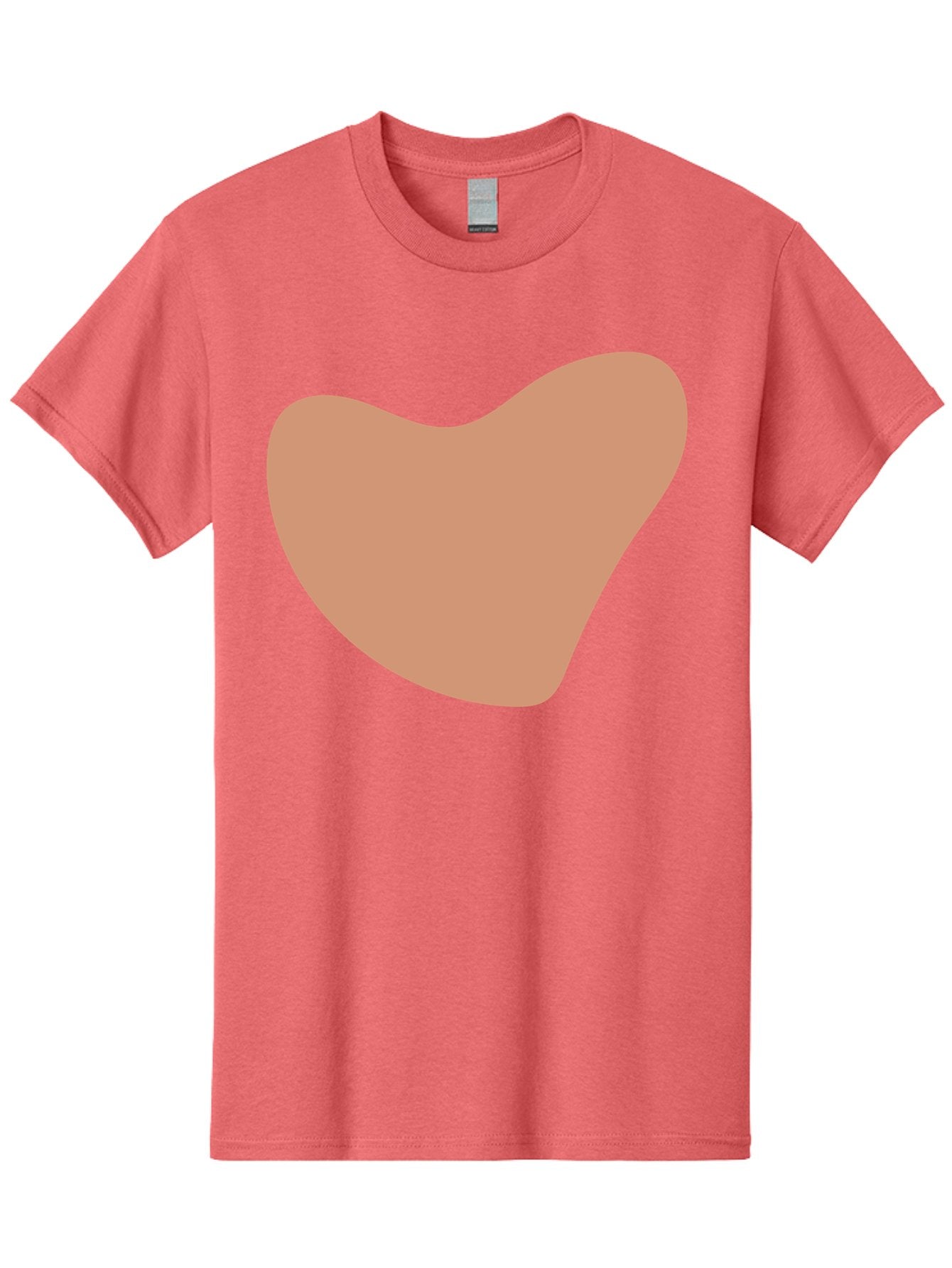 Pink-Shape Men'S Graphic Tee, 100% Cotton, Comfortable Casual Summer Wear, Machine Washable, Peach-Colored Shape, Smooth Texture, Abstract Design, Minimalist Art, Modern Graphic, Simple Form Aae042 15