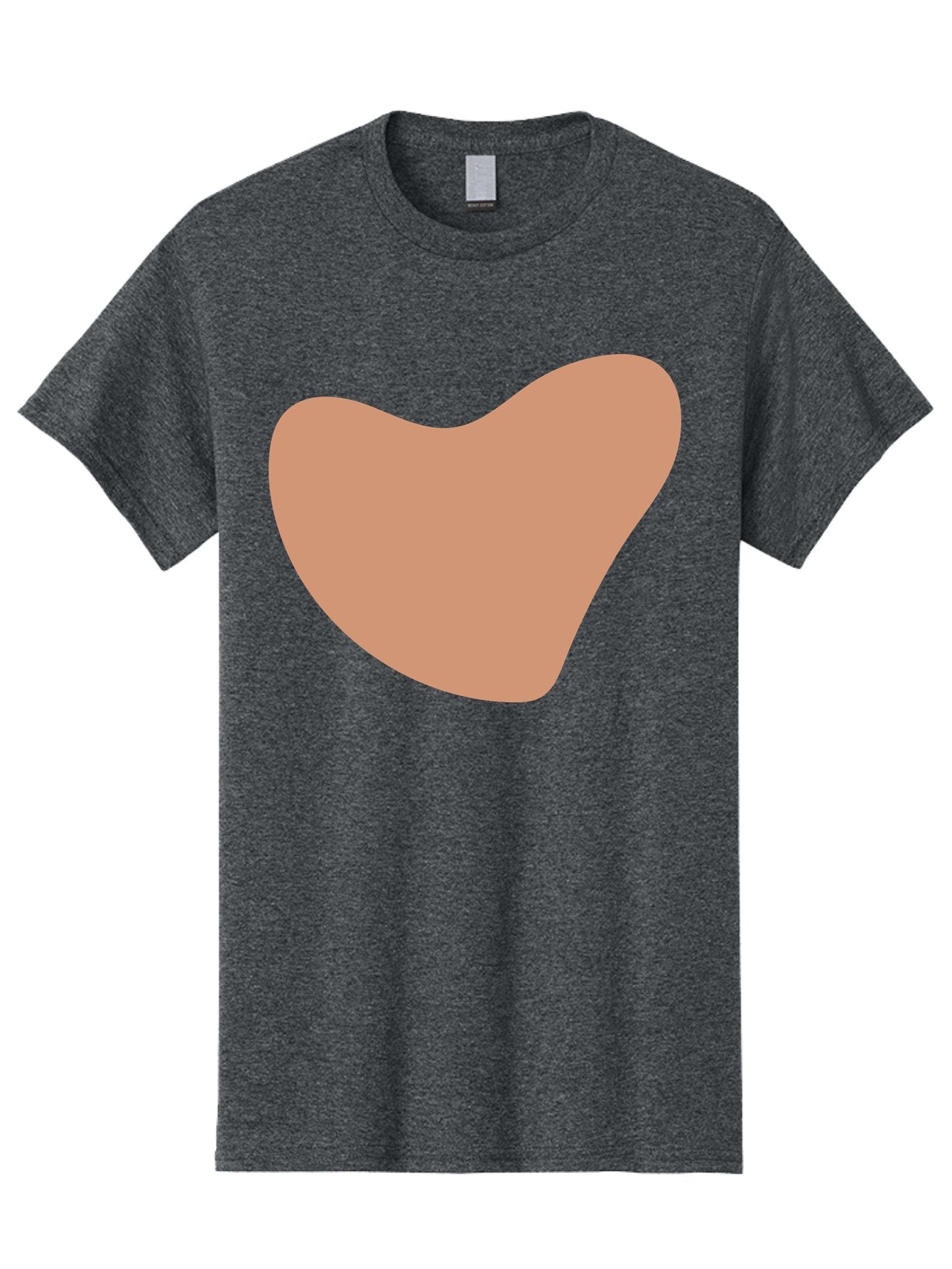 Pink-Shape Men'S Graphic Tee, 100% Cotton, Comfortable Casual Summer Wear, Machine Washable, Peach-Colored Shape, Smooth Texture, Abstract Design, Minimalist Art, Modern Graphic, Simple Form Aae042 5