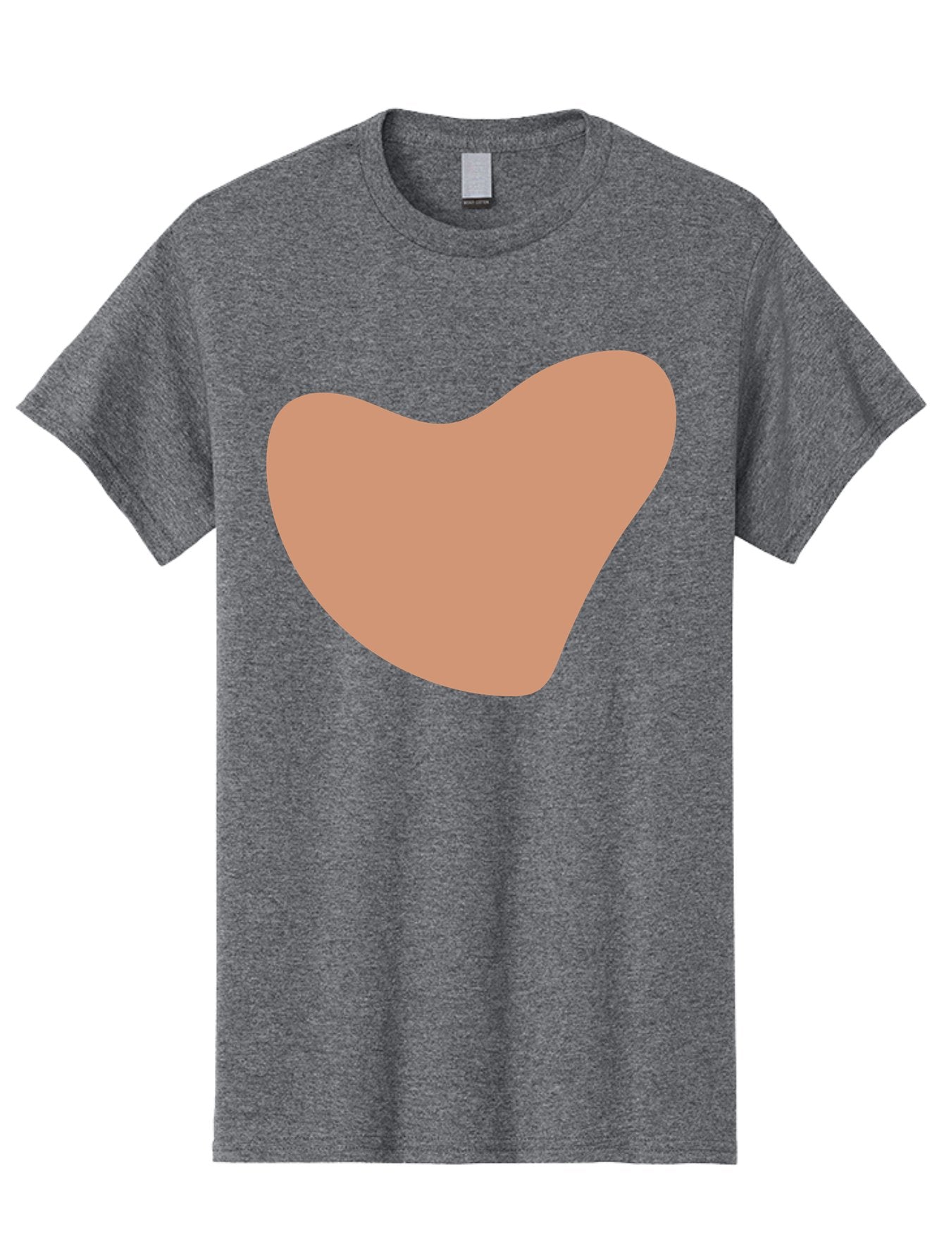 Pink-Shape Men'S Graphic Tee, 100% Cotton, Comfortable Casual Summer Wear, Machine Washable, Peach-Colored Shape, Smooth Texture, Abstract Design, Minimalist Art, Modern Graphic, Simple Form Aae042 6