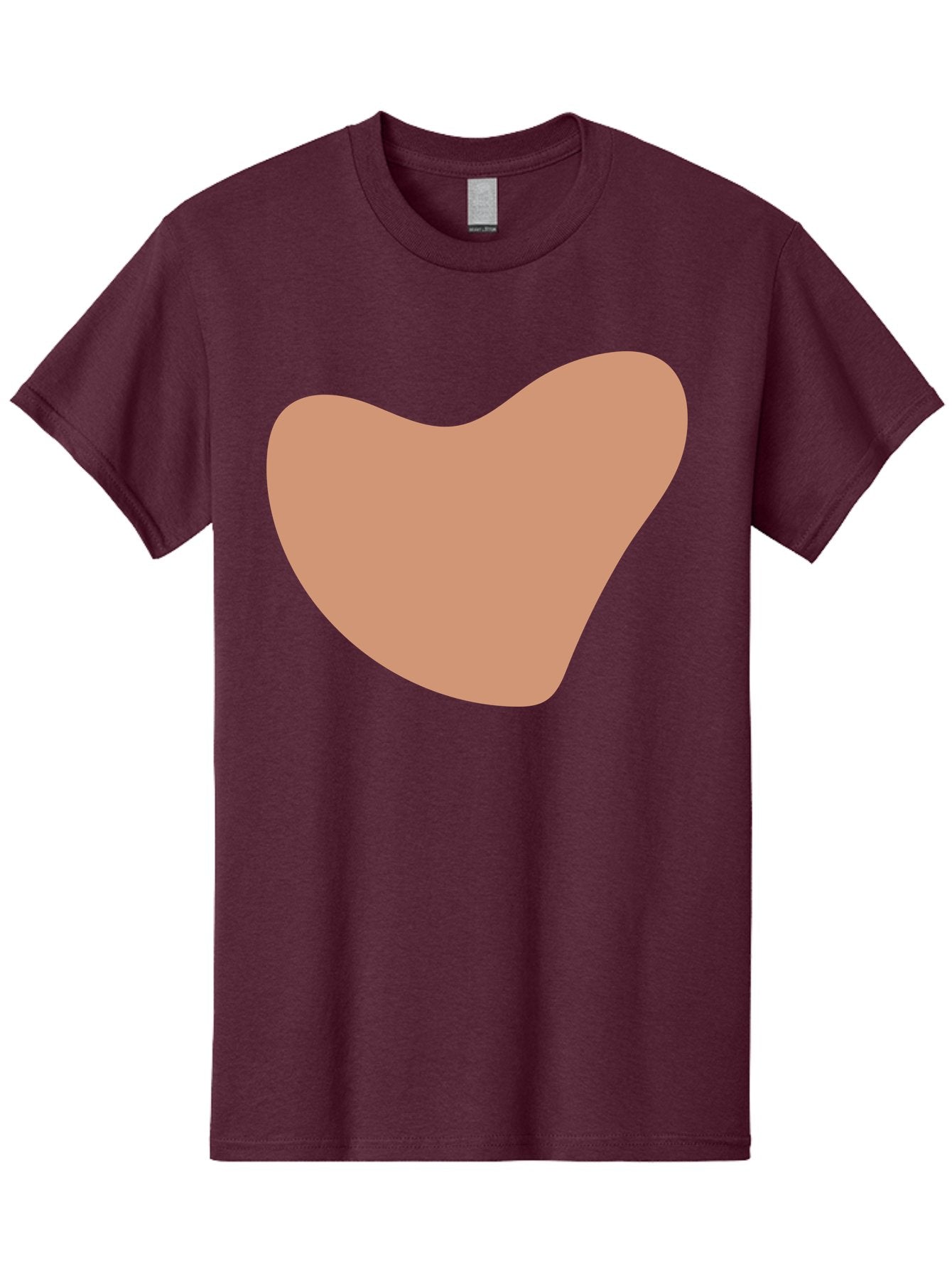 Pink-Shape Men'S Graphic Tee, 100% Cotton, Comfortable Casual Summer Wear, Machine Washable, Peach-Colored Shape, Smooth Texture, Abstract Design, Minimalist Art, Modern Graphic, Simple Form Aae042 7