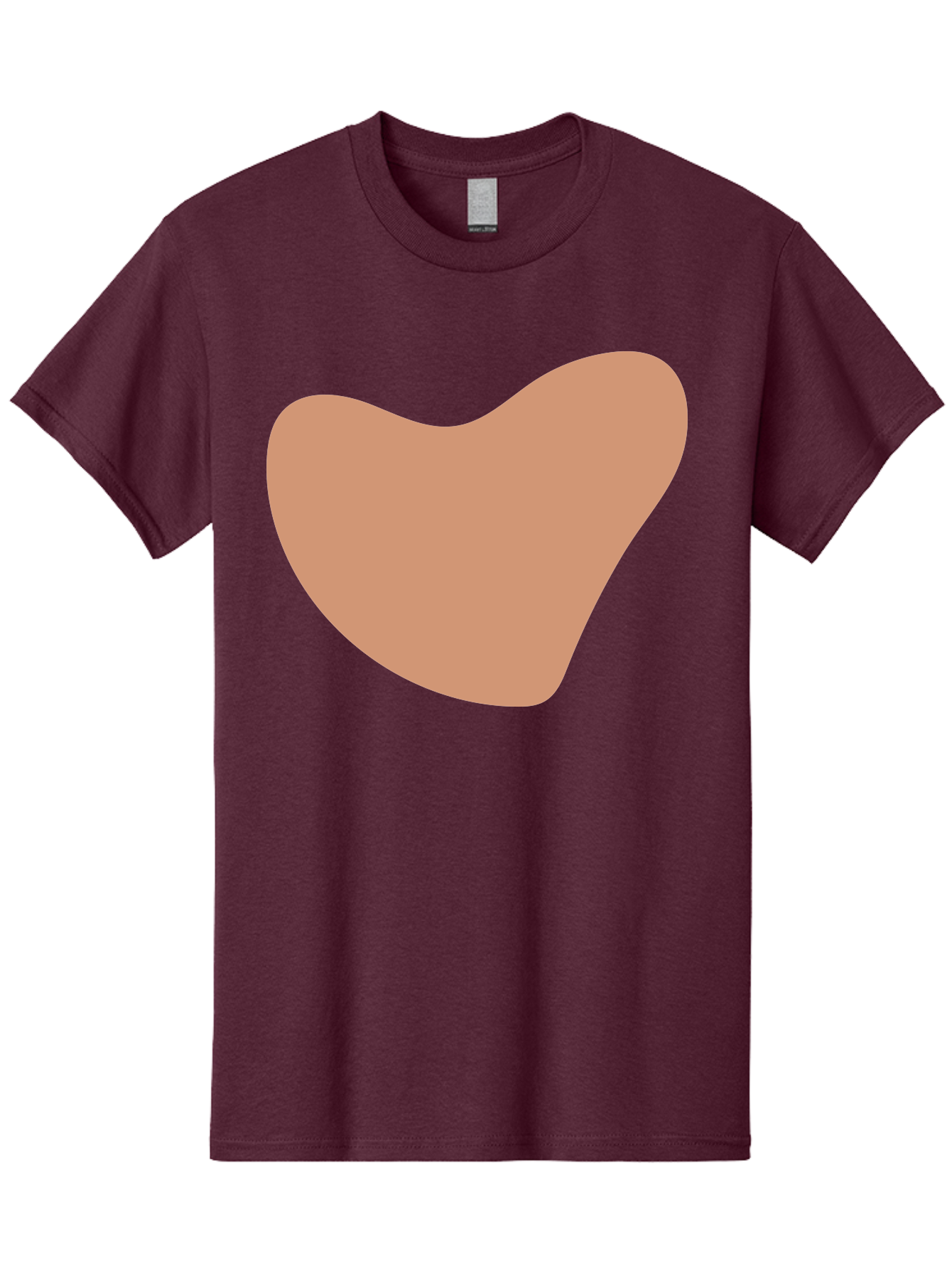 Pink-Shape Men'S Graphic Tee, 100% Cotton, Comfortable Casual Summer Wear, Machine Washable, Peach-Colored Shape, Smooth Texture, Abstract Design, Minimalist Art, Modern Graphic, Simple Form Aae042 25