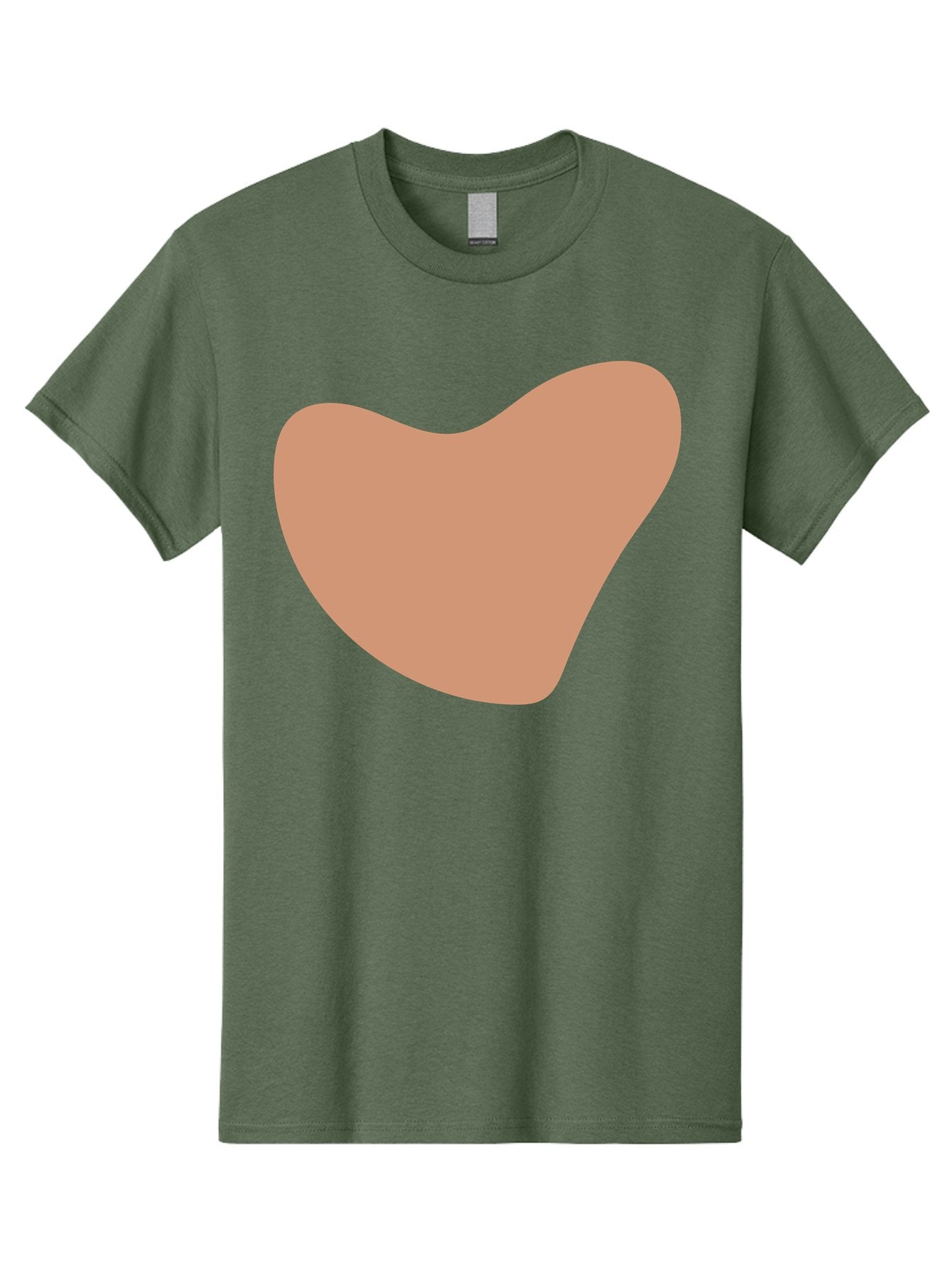 Pink-Shape Men'S Graphic Tee, 100% Cotton, Comfortable Casual Summer Wear, Machine Washable, Peach-Colored Shape, Smooth Texture, Abstract Design, Minimalist Art, Modern Graphic, Simple Form Aae042 12