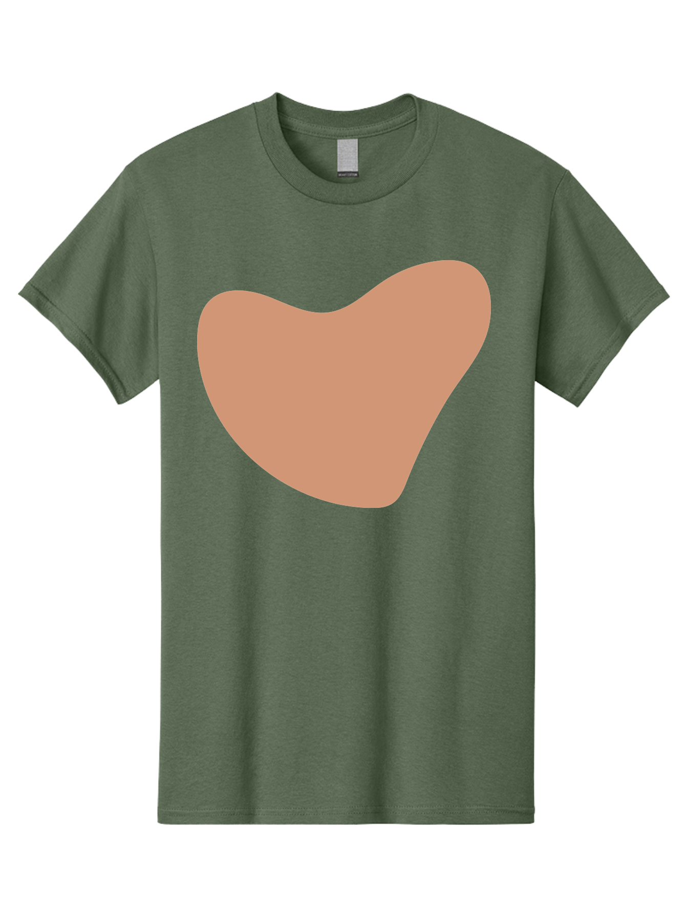 Pink-Shape Men'S Graphic Tee, 100% Cotton, Comfortable Casual Summer Wear, Machine Washable, Peach-Colored Shape, Smooth Texture, Abstract Design, Minimalist Art, Modern Graphic, Simple Form Aae042 5