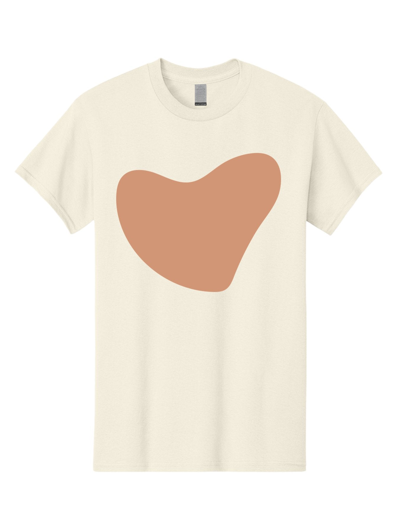 Pink-Shape Men'S Graphic Tee, 100% Cotton, Comfortable Casual Summer Wear, Machine Washable, Peach-Colored Shape, Smooth Texture, Abstract Design, Minimalist Art, Modern Graphic, Simple Form Aae042