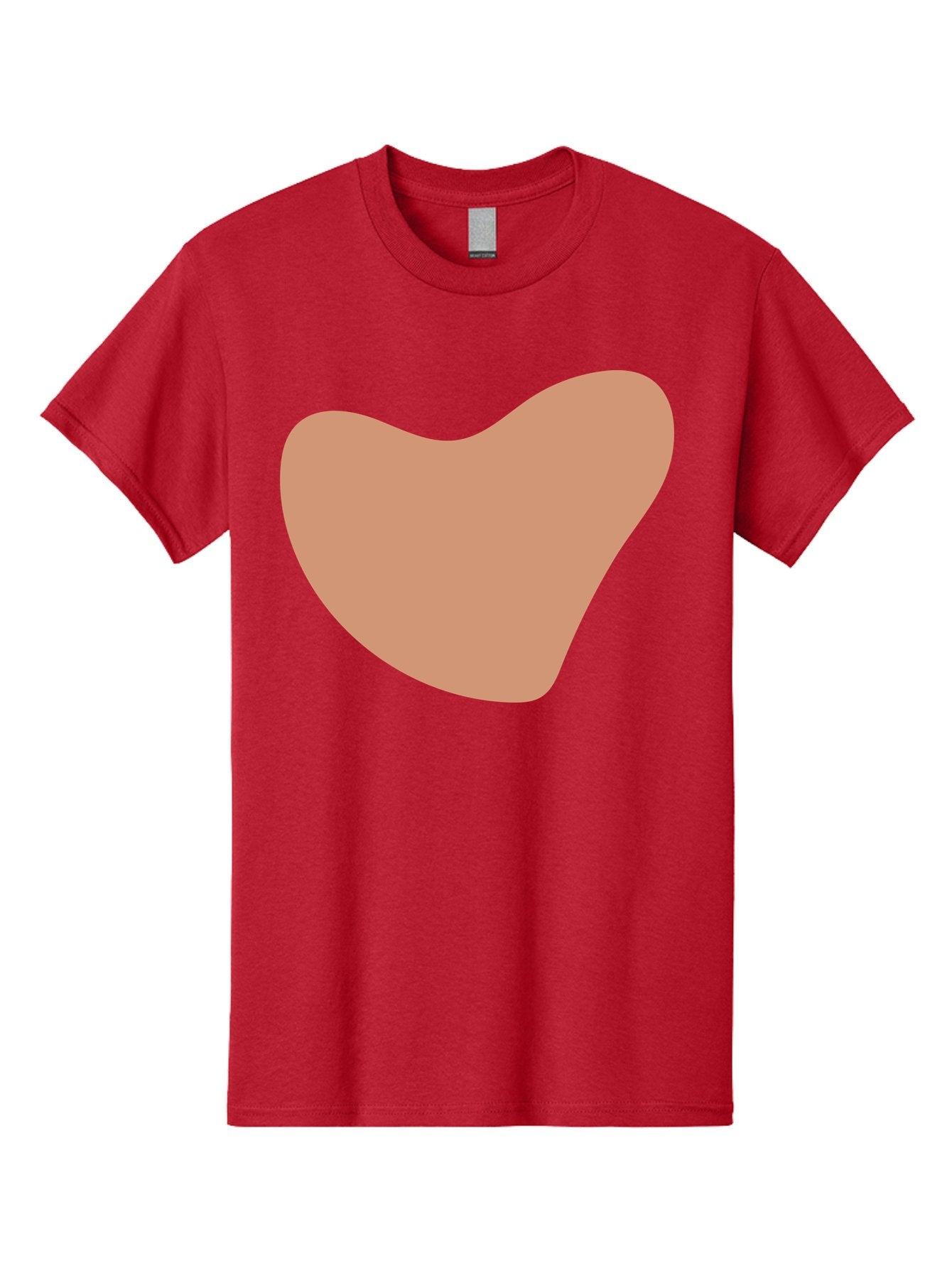 Pink-Shape Men'S Graphic Tee, 100% Cotton, Comfortable Casual Summer Wear, Machine Washable, Peach-Colored Shape, Smooth Texture, Abstract Design, Minimalist Art, Modern Graphic, Simple Form Aae042 13