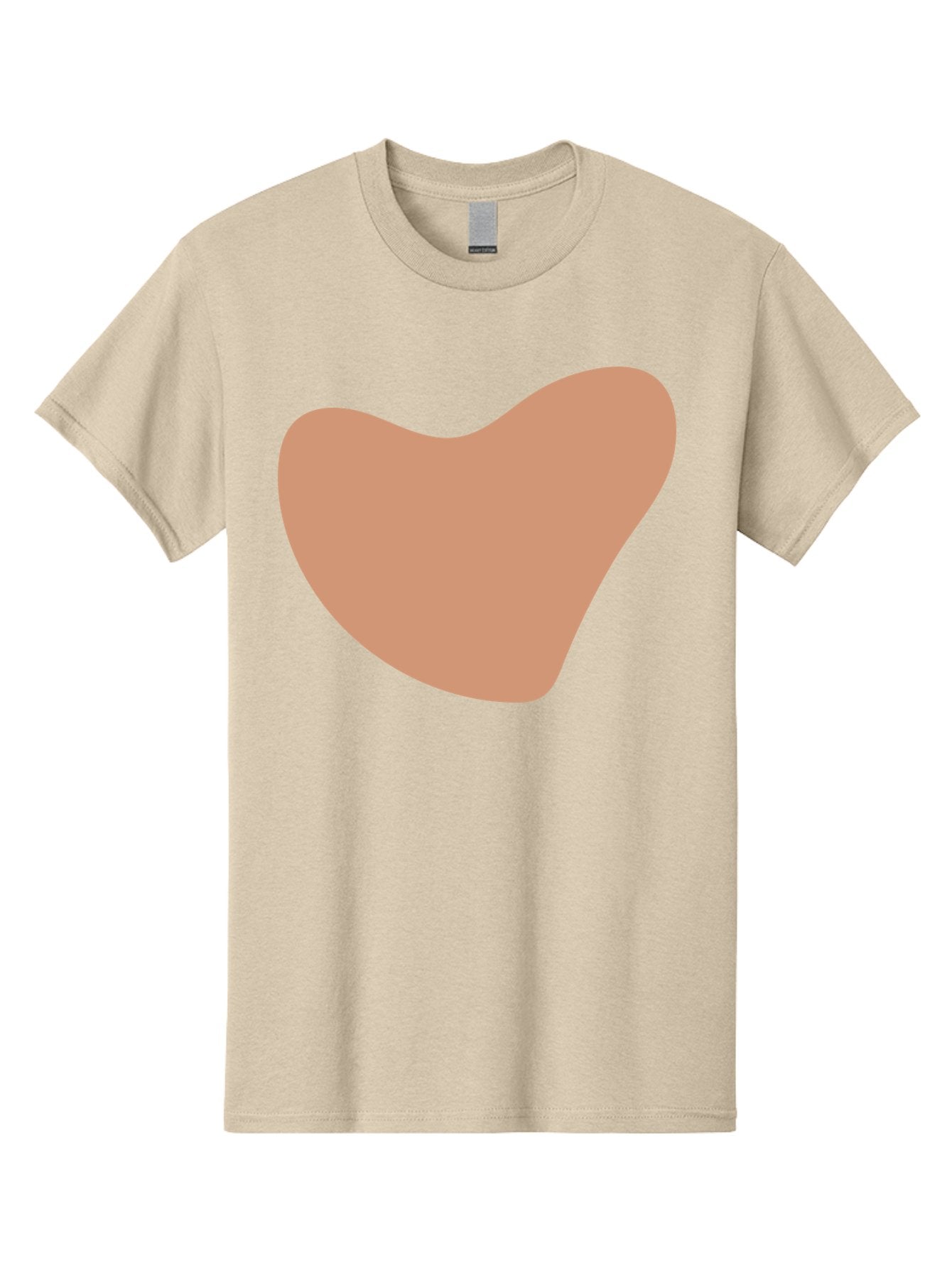 Pink-Shape Men'S Graphic Tee, 100% Cotton, Comfortable Casual Summer Wear, Machine Washable, Peach-Colored Shape, Smooth Texture, Abstract Design, Minimalist Art, Modern Graphic, Simple Form Aae042