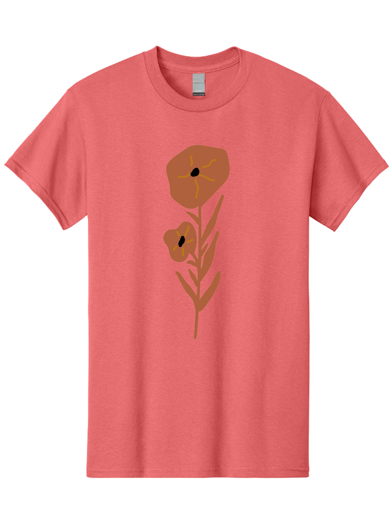 Poppies Men'S Graphic Tee, 100% Cotton, Comfortable Casual Summer Wear, Machine Washable, Red Poppy Flowers, Simple Illustration, Minimalist Design, Poppy Plant, Red Flowers, Stylized Artwork, Floral Motif, Elegant Simplicity Aae044 3