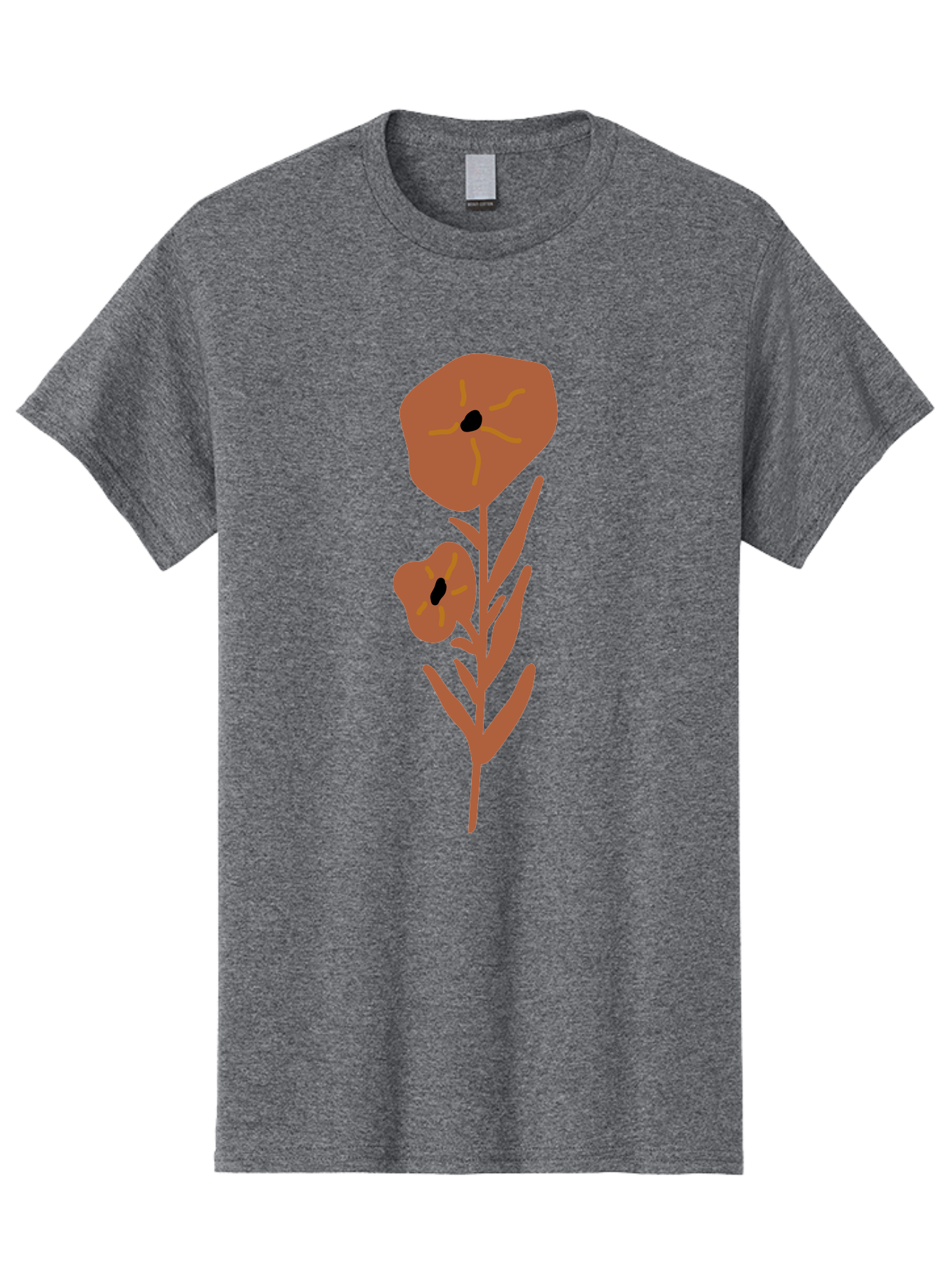 Poppies Men'S Graphic Tee, 100% Cotton, Comfortable Casual Summer Wear, Machine Washable, Red Poppy Flowers, Simple Illustration, Minimalist Design, Poppy Plant, Red Flowers, Stylized Artwork, Floral Motif, Elegant Simplicity Aae044 13