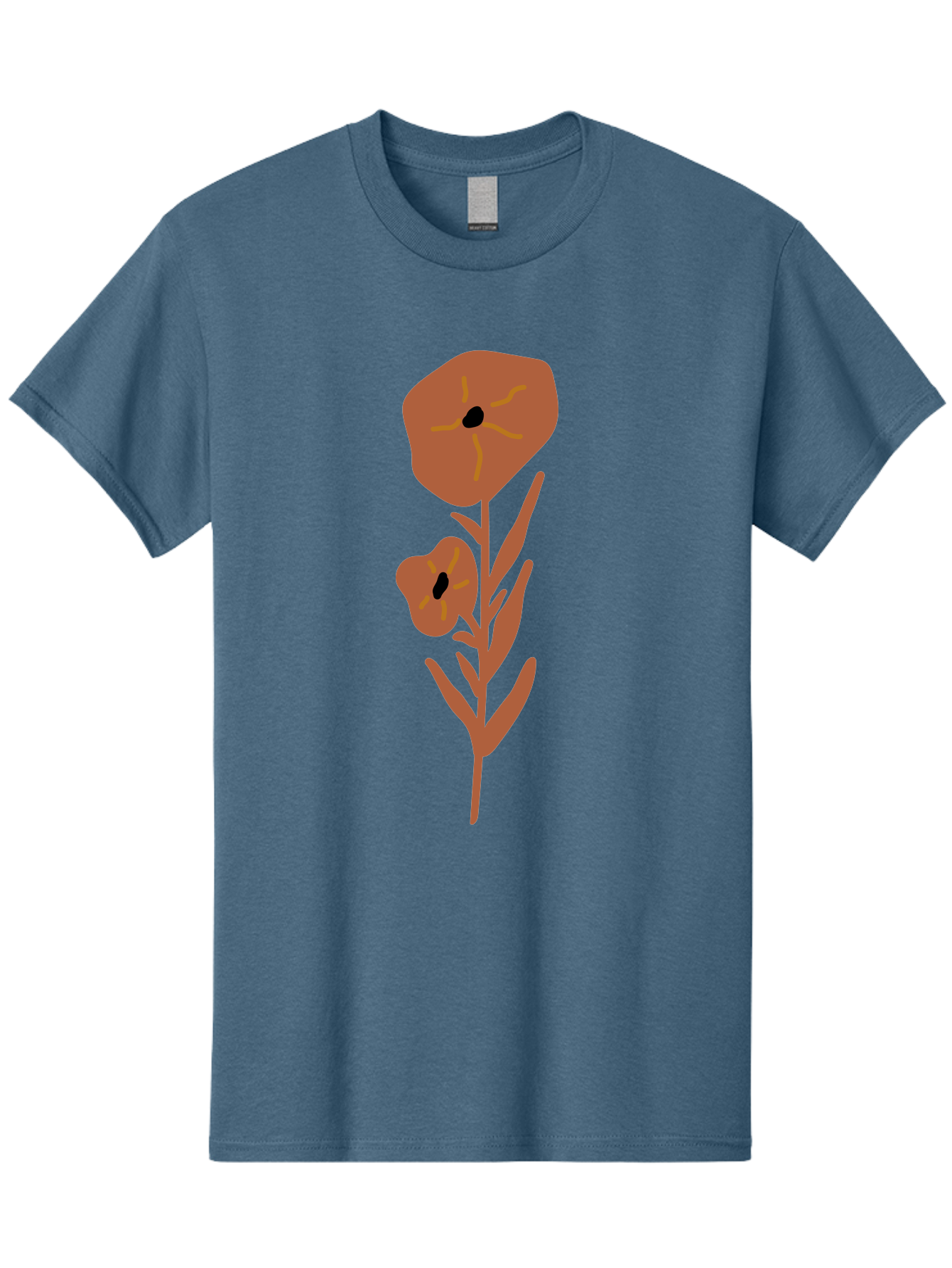 Poppies Men'S Graphic Tee, 100% Cotton, Comfortable Casual Summer Wear, Machine Washable, Red Poppy Flowers, Simple Illustration, Minimalist Design, Poppy Plant, Red Flowers, Stylized Artwork, Floral Motif, Elegant Simplicity Aae044 25