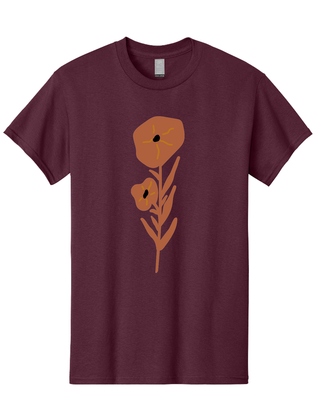 Poppies Men'S Graphic Tee, 100% Cotton, Comfortable Casual Summer Wear, Machine Washable, Red Poppy Flowers, Simple Illustration, Minimalist Design, Poppy Plant, Red Flowers, Stylized Artwork, Floral Motif, Elegant Simplicity Aae044 19