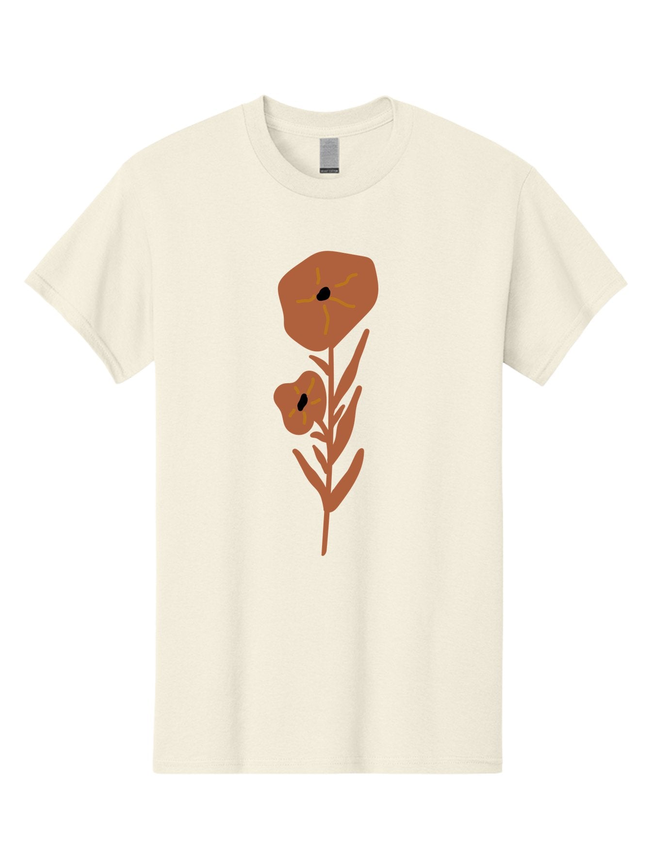 Poppies Men'S Graphic Tee, 100% Cotton, Comfortable Casual Summer Wear, Machine Washable, Red Poppy Flowers, Simple Illustration, Minimalist Design, Poppy Plant, Red Flowers, Stylized Artwork, Floral Motif, Elegant Simplicity Aae044 3