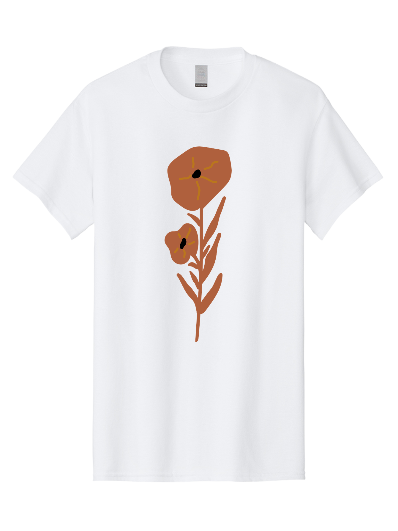 Poppies Men'S Graphic Tee, 100% Cotton, Comfortable Casual Summer Wear, Machine Washable, Red Poppy Flowers, Simple Illustration, Minimalist Design, Poppy Plant, Red Flowers, Stylized Artwork, Floral Motif, Elegant Simplicity Aae044 5
