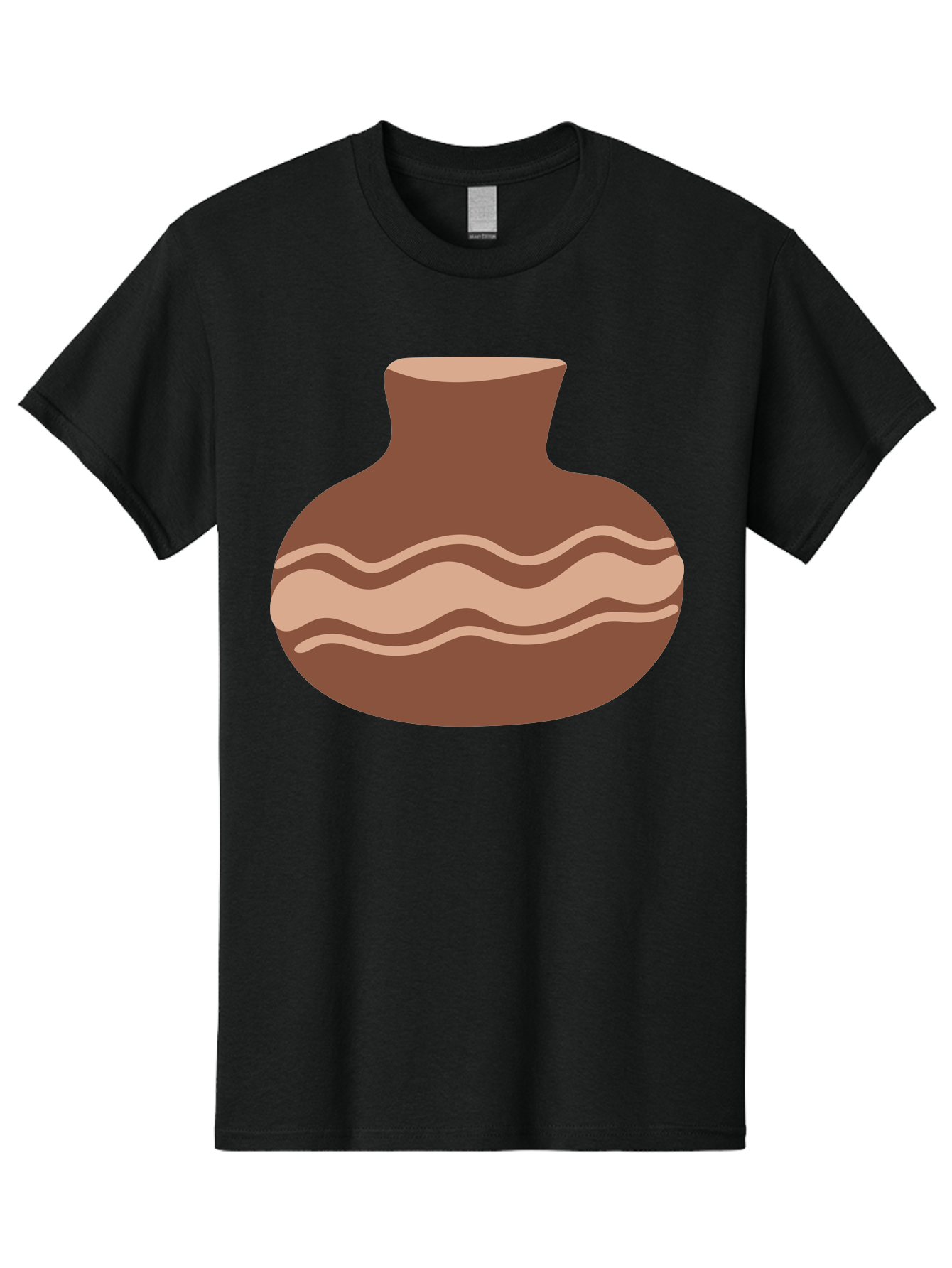 Pottery-Vase Men'S Graphic Tee, 100% Cotton, Comfortable Casual Summer Wear, Machine Washable, Clay Pot, Wavy Stripes, Decorative Design, Earthy Tones, Traditional Pottery, Handmade Ceramics, Simple Elegance, Rustic Charm Aae046 3