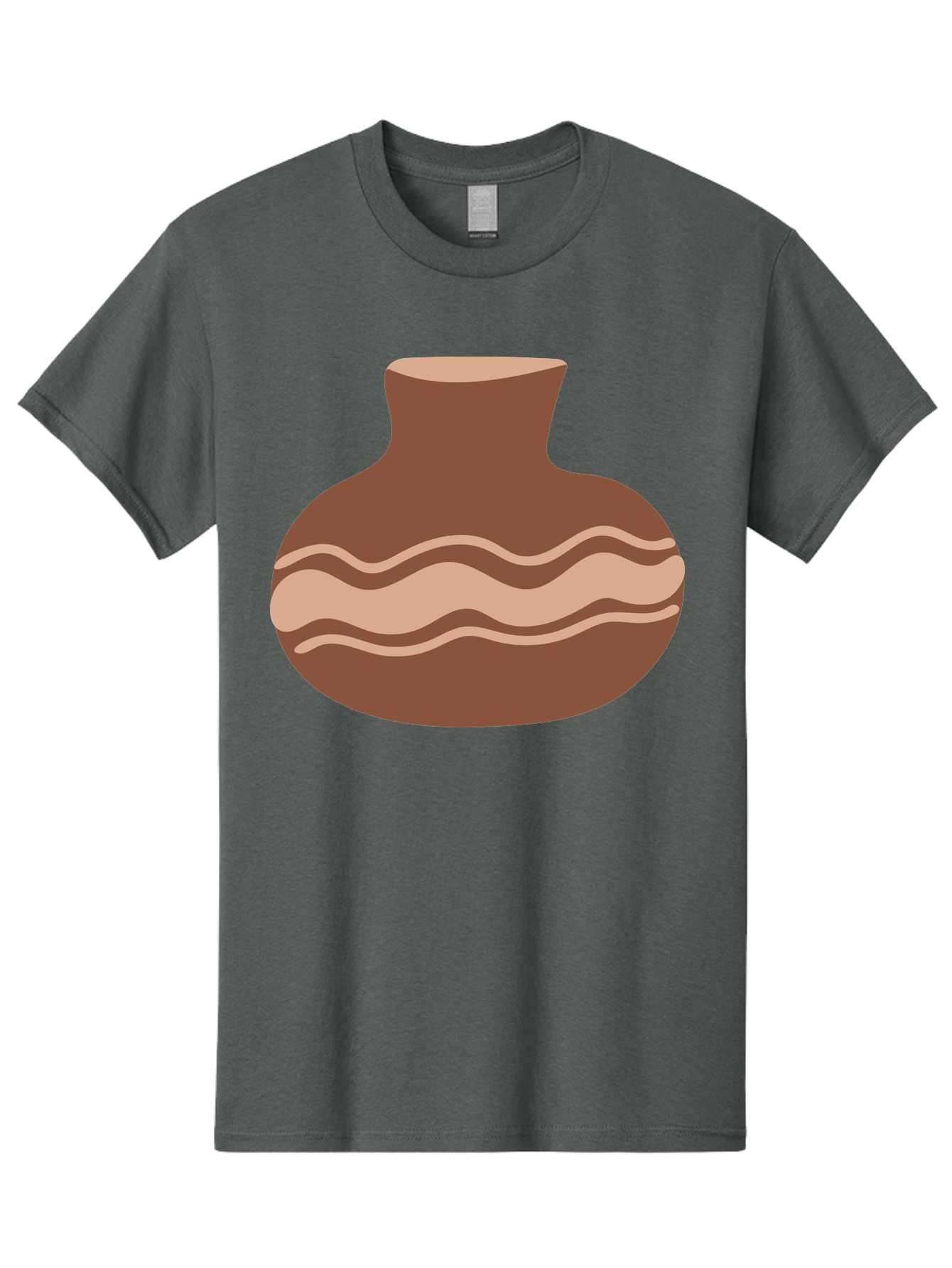 Pottery-Vase Men'S Graphic Tee, 100% Cotton, Comfortable Casual Summer Wear, Machine Washable, Clay Pot, Wavy Stripes, Decorative Design, Earthy Tones, Traditional Pottery, Handmade Ceramics, Simple Elegance, Rustic Charm Aae046 15