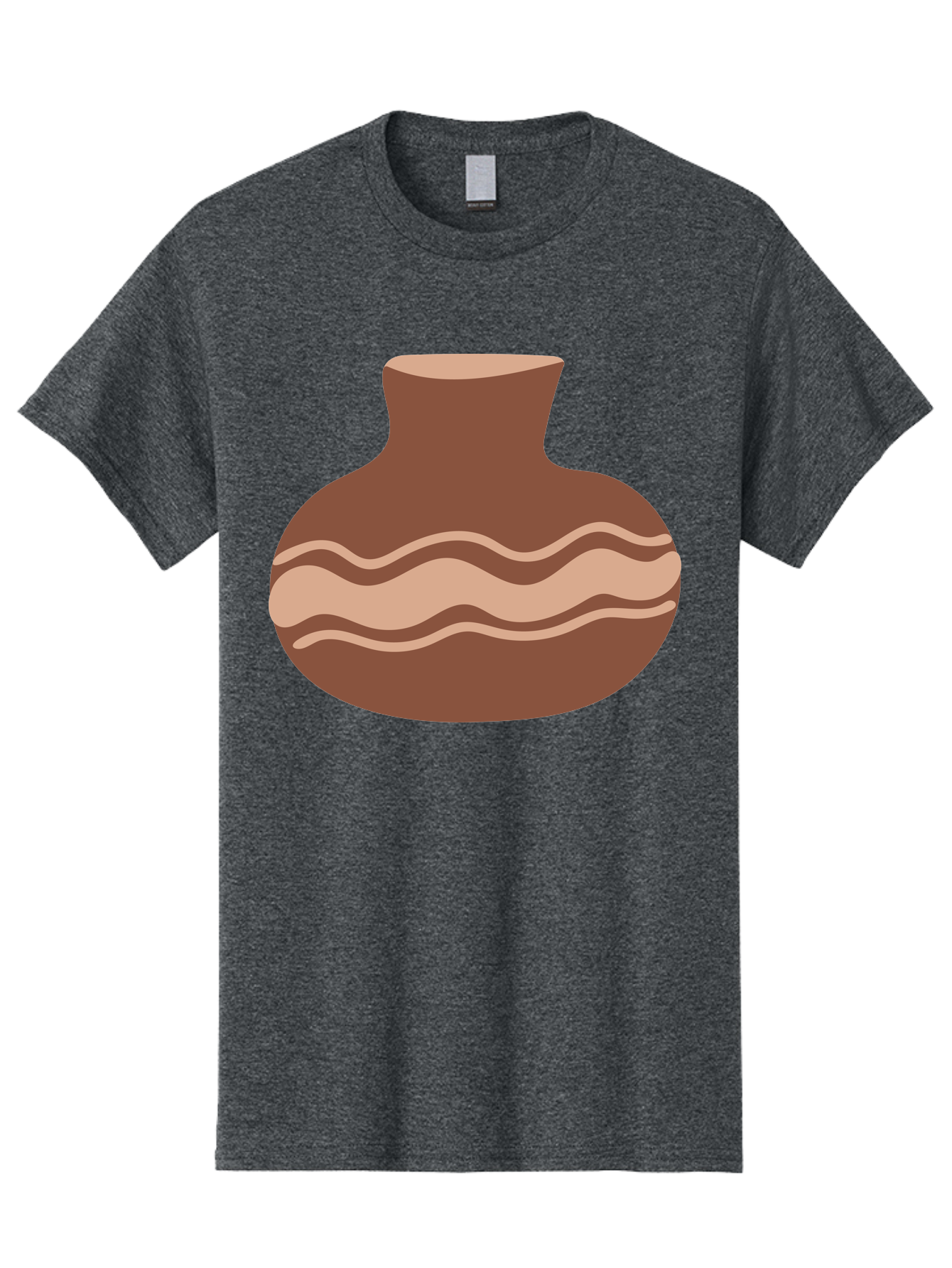 Pottery-Vase Men'S Graphic Tee, 100% Cotton, Comfortable Casual Summer Wear, Machine Washable, Clay Pot, Wavy Stripes, Decorative Design, Earthy Tones, Traditional Pottery, Handmade Ceramics, Simple Elegance, Rustic Charm Aae046 9