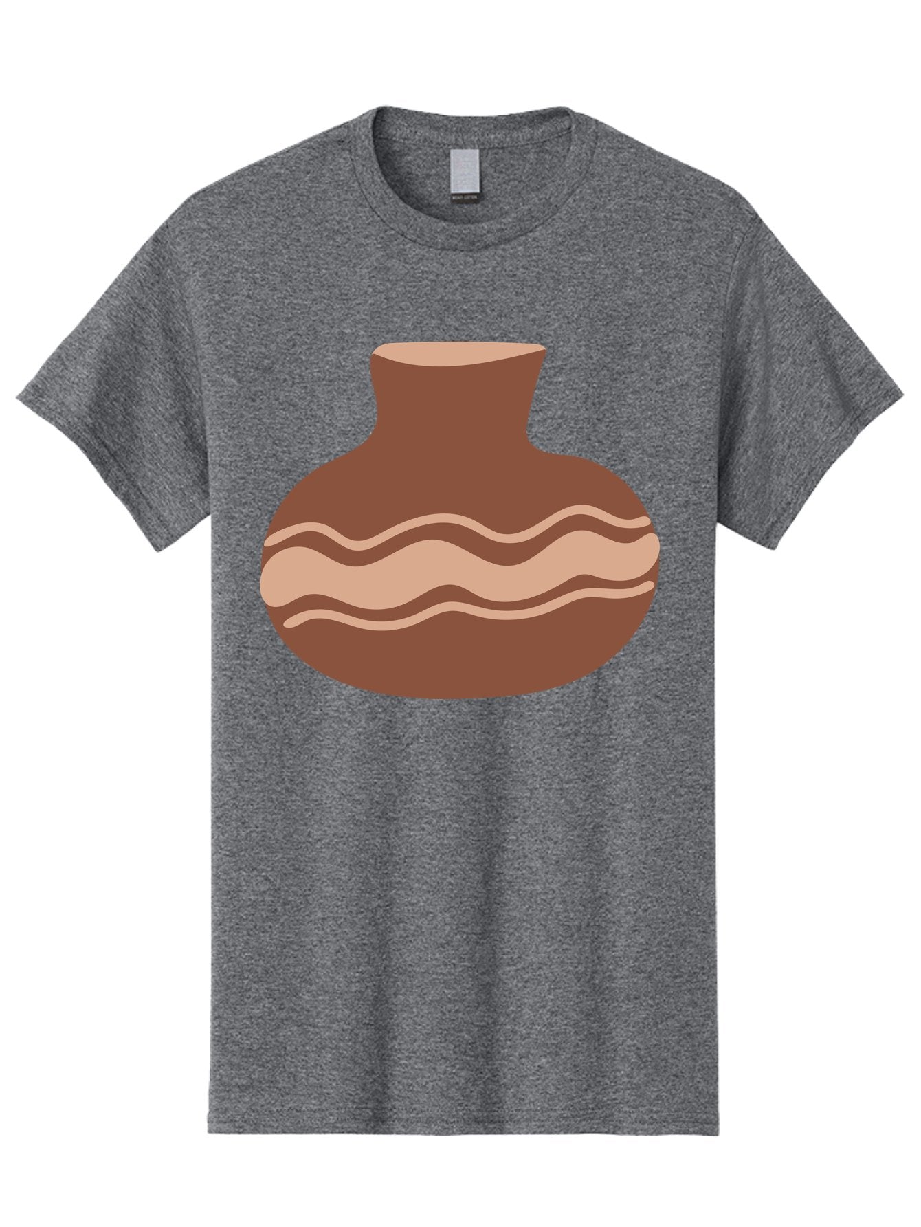 Pottery-Vase Men'S Graphic Tee, 100% Cotton, Comfortable Casual Summer Wear, Machine Washable, Clay Pot, Wavy Stripes, Decorative Design, Earthy Tones, Traditional Pottery, Handmade Ceramics, Simple Elegance, Rustic Charm Aae046 10