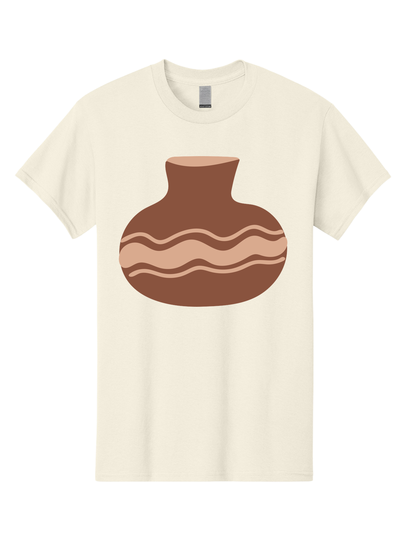 Pottery-Vase Men'S Graphic Tee, 100% Cotton, Comfortable Casual Summer Wear, Machine Washable, Clay Pot, Wavy Stripes, Decorative Design, Earthy Tones, Traditional Pottery, Handmade Ceramics, Simple Elegance, Rustic Charm Aae046 21